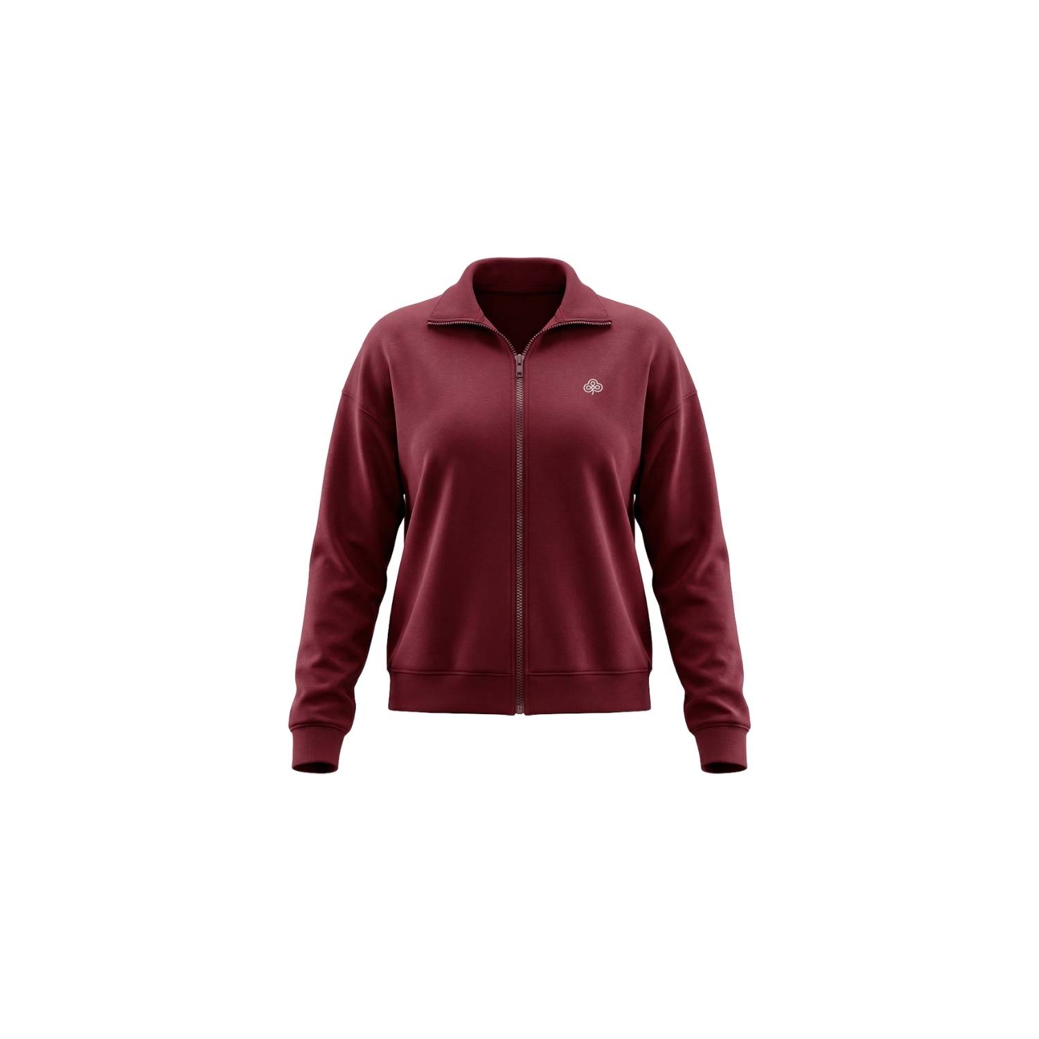 Be Athletica Women's Red / Purple Varsity Athletica Full-zip Sweatshirt - Garnet