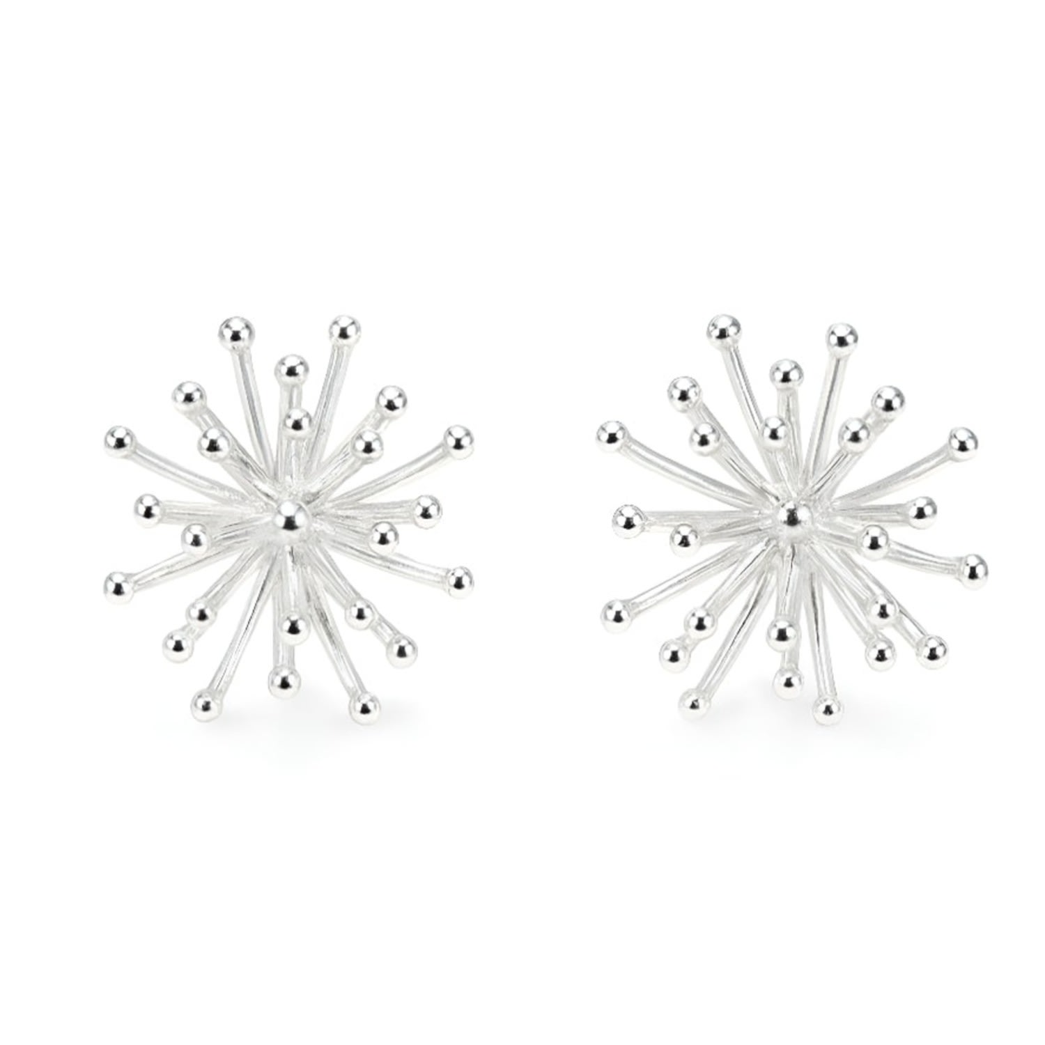 Janus Edinburgh Women's Silver Heather Bloom Large Stud Earrings In Silver