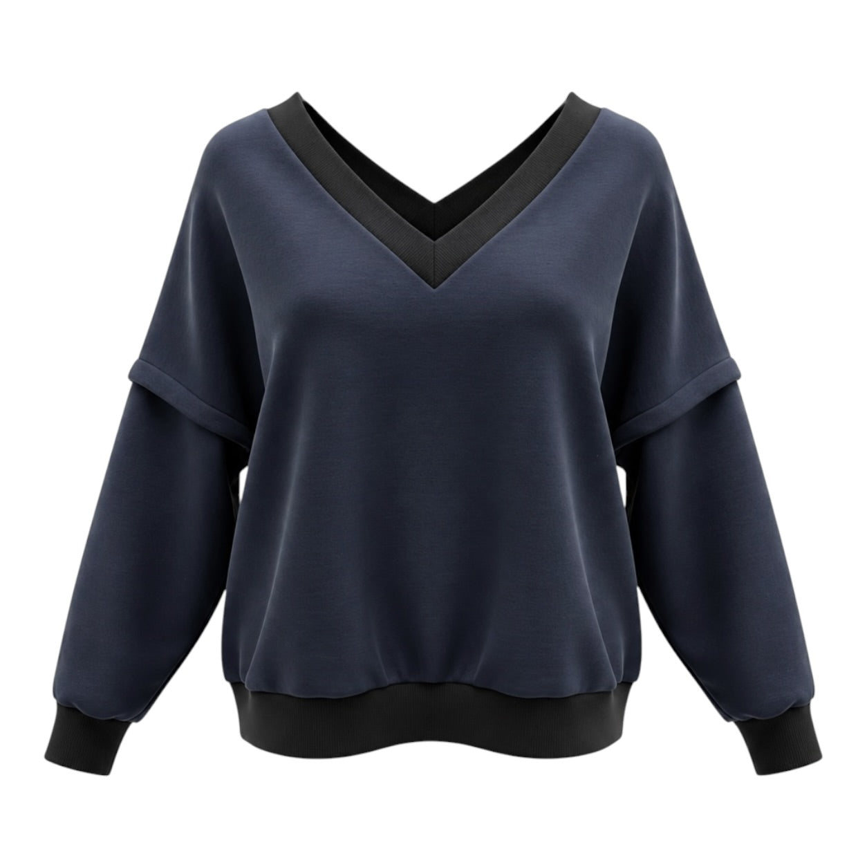 Beira Women's Blue Victoria V-neck Sweatshirt – Navy