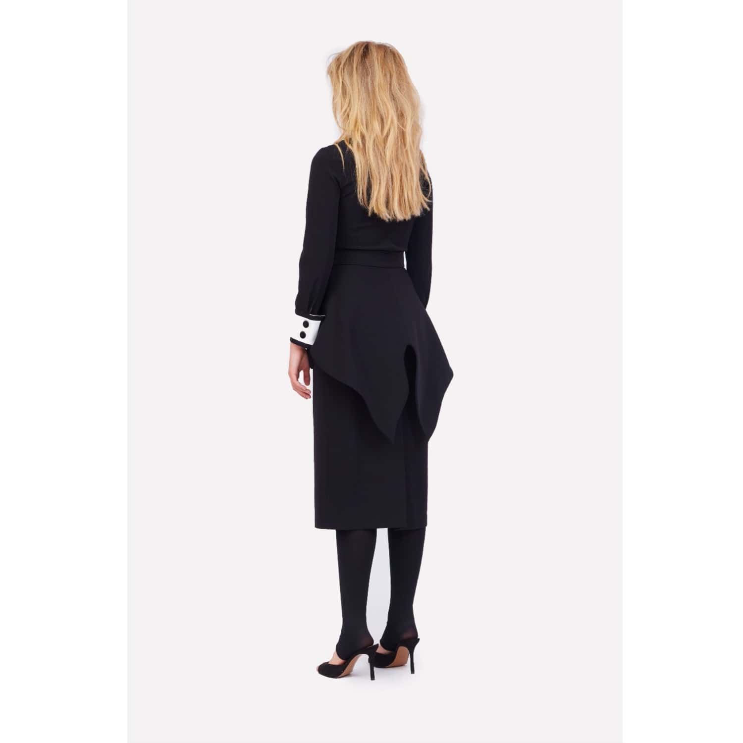 Evening Peplum Belted Dress Black - Two-Piece Set | Julia Allert | Wolf &  Badger