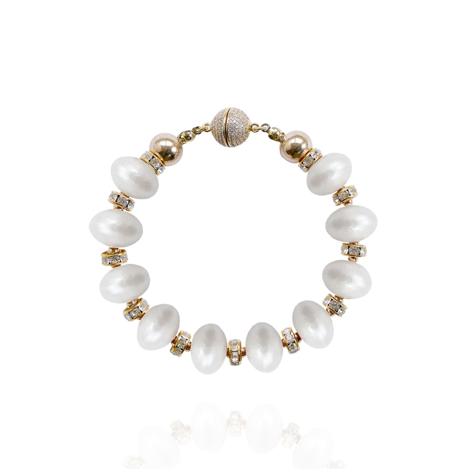 Saule Label Women's White / Gold Mika Bracelet In White Heron
