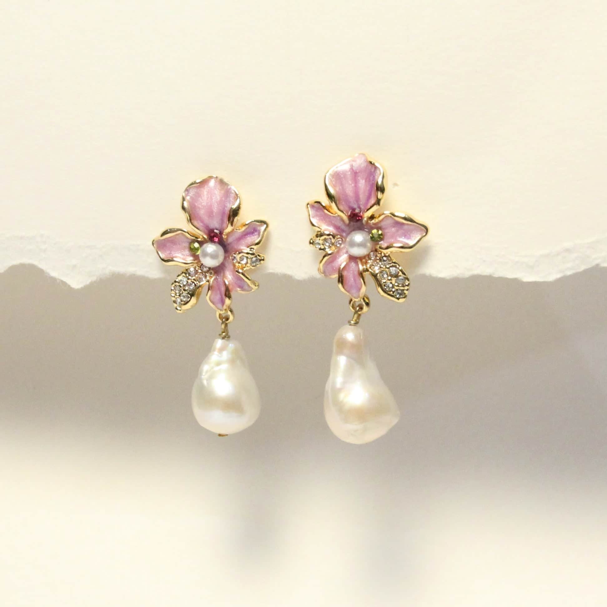 Iris Bloom Earrings | Ninemoo | Wolf & Badger