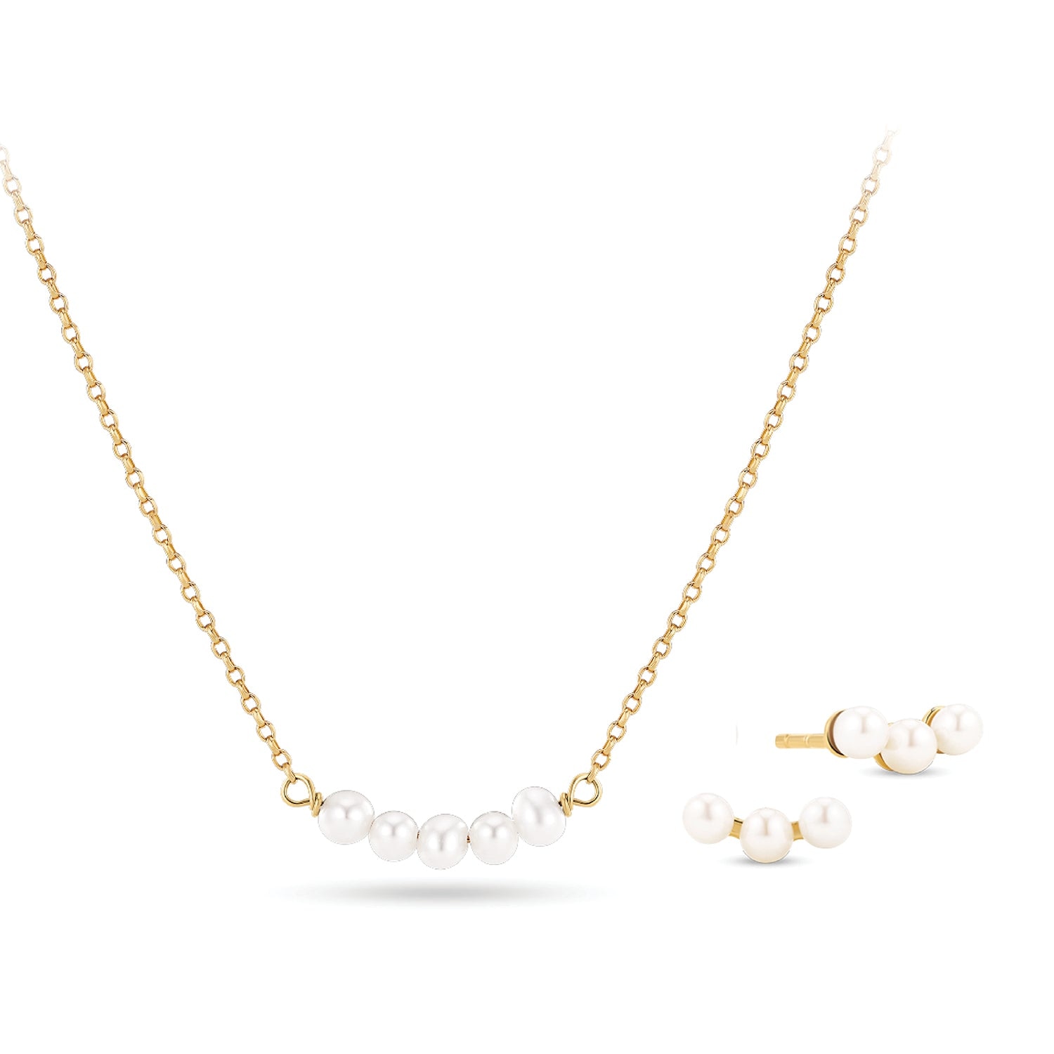 Sif Jakobs Jewellery Women's Gold / White Perla Set - Gold Plated In Multi
