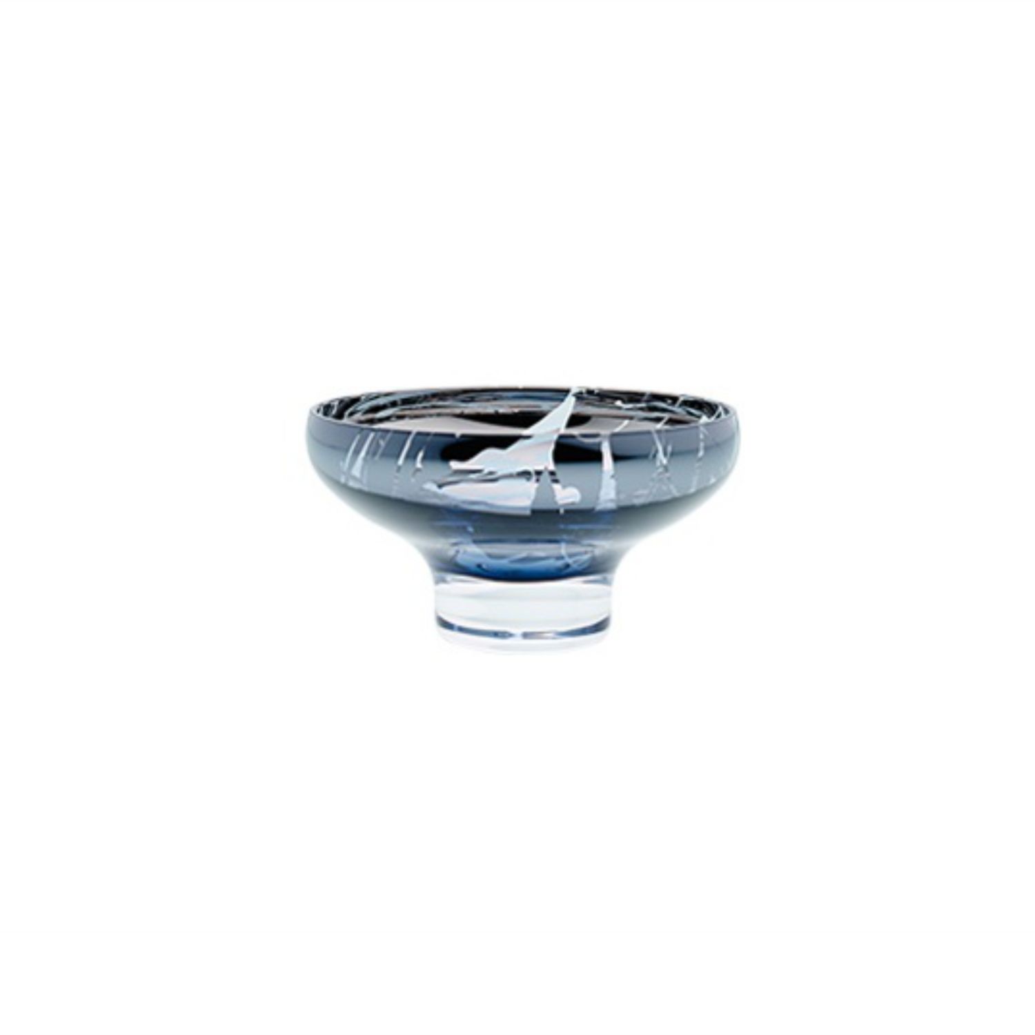 An&angel Blue / Silver Deco Mini Splashed Navy Blue Bowl In Multi