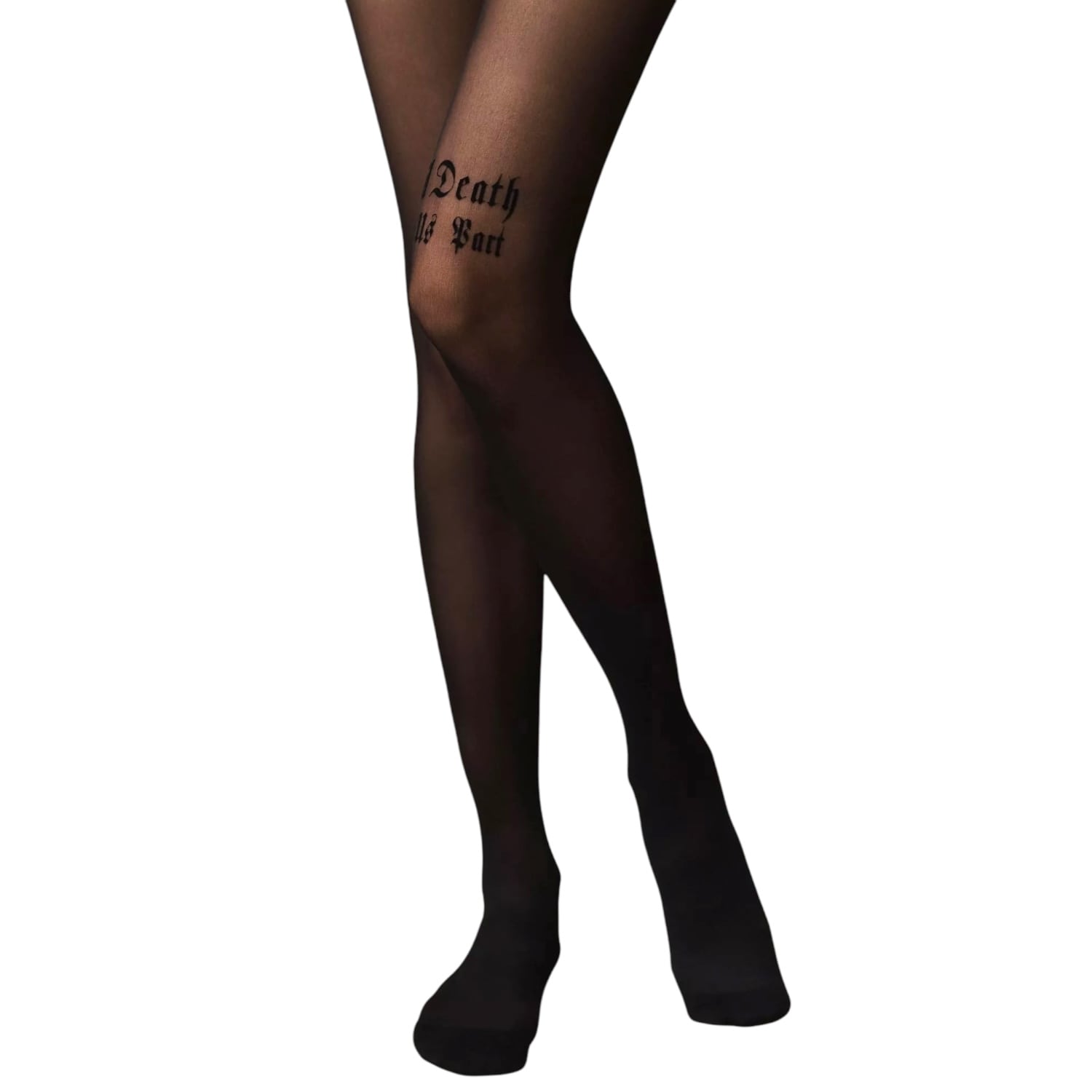 High Heel Jungle By Kathryn Eisman Women's Black Till Death Do Us Part Premium Tights In Black