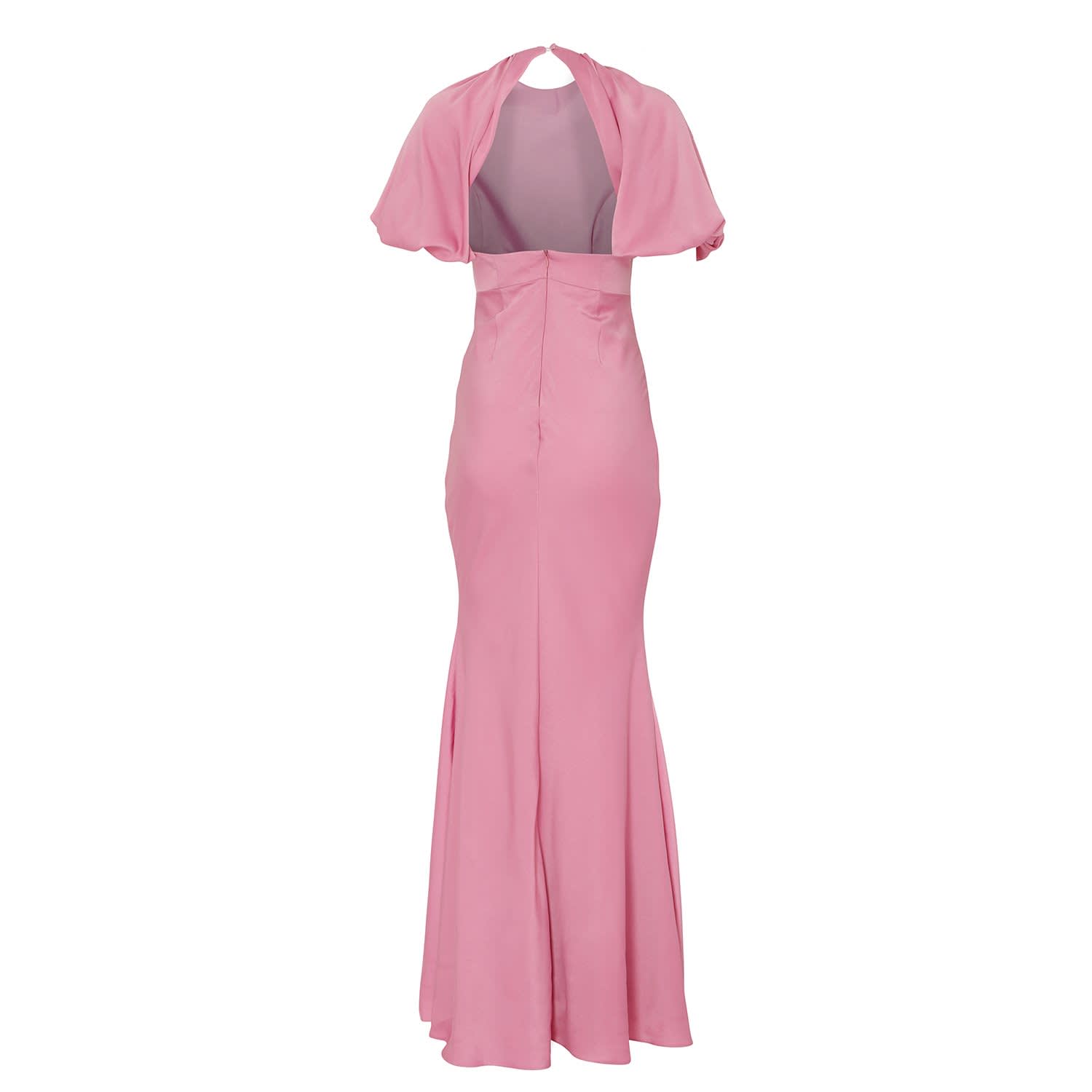 pink floor length gown