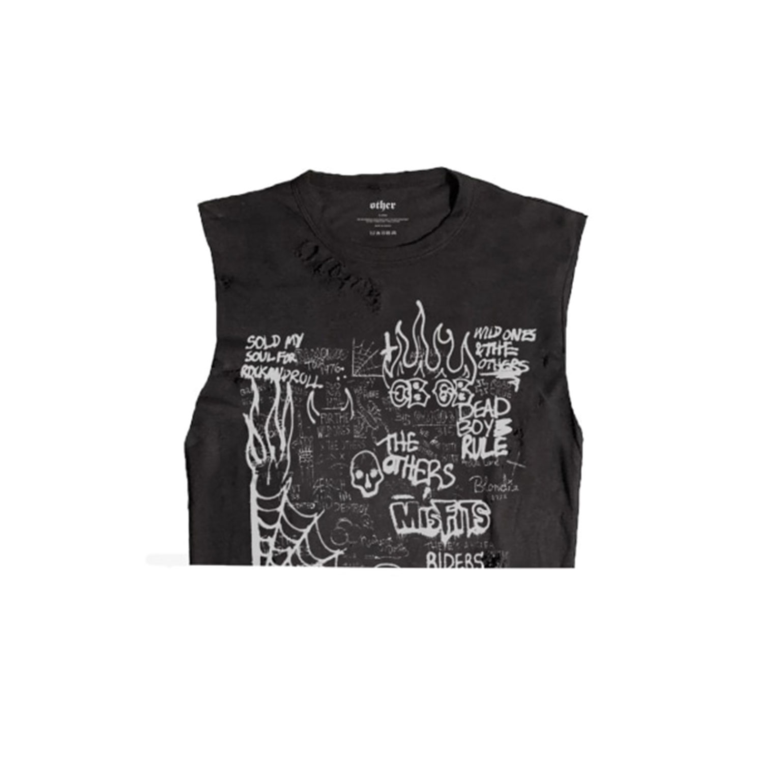 Womens Graffiti Cropped Thrasher Tank - Black Medium OTHER UK