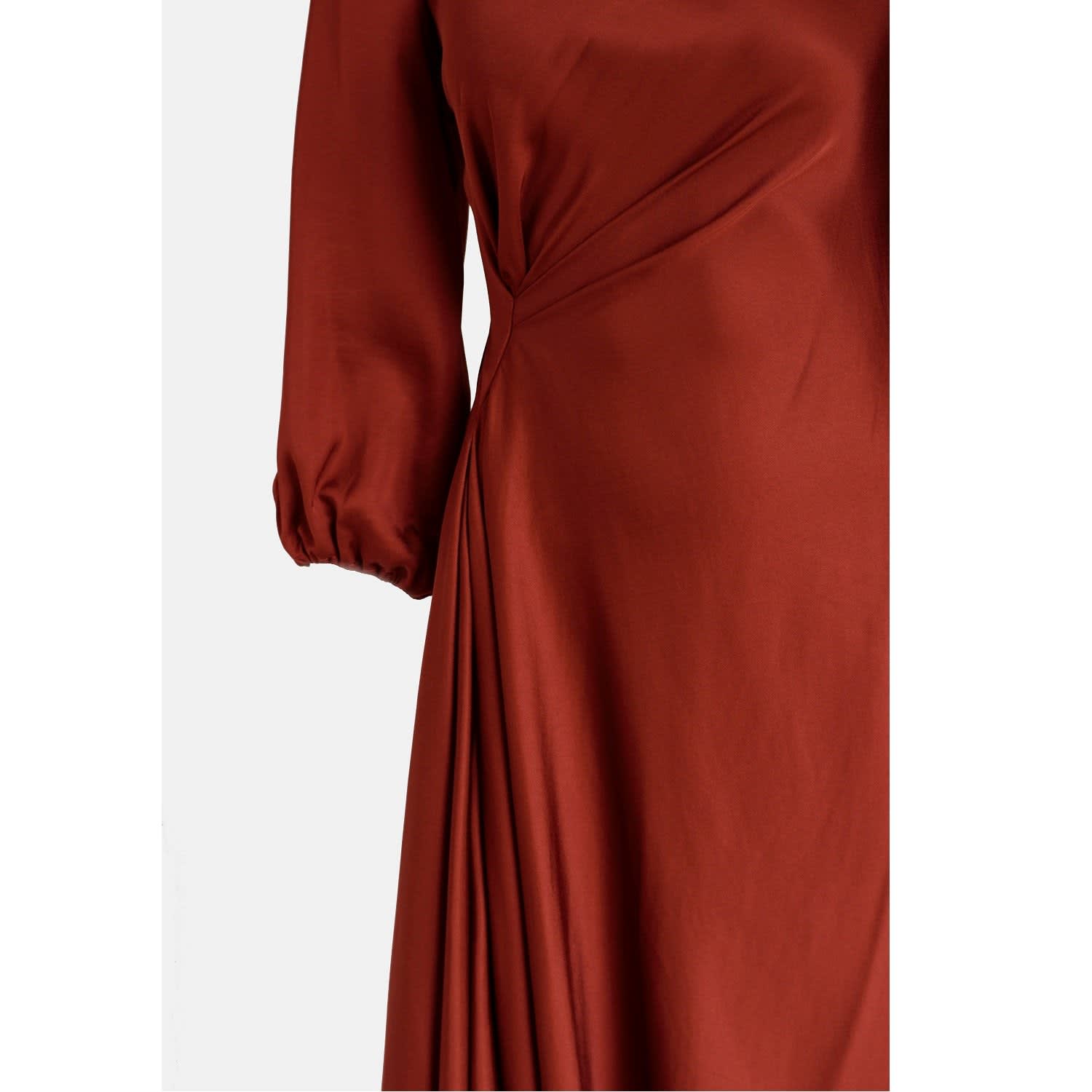 terracotta satin dress
