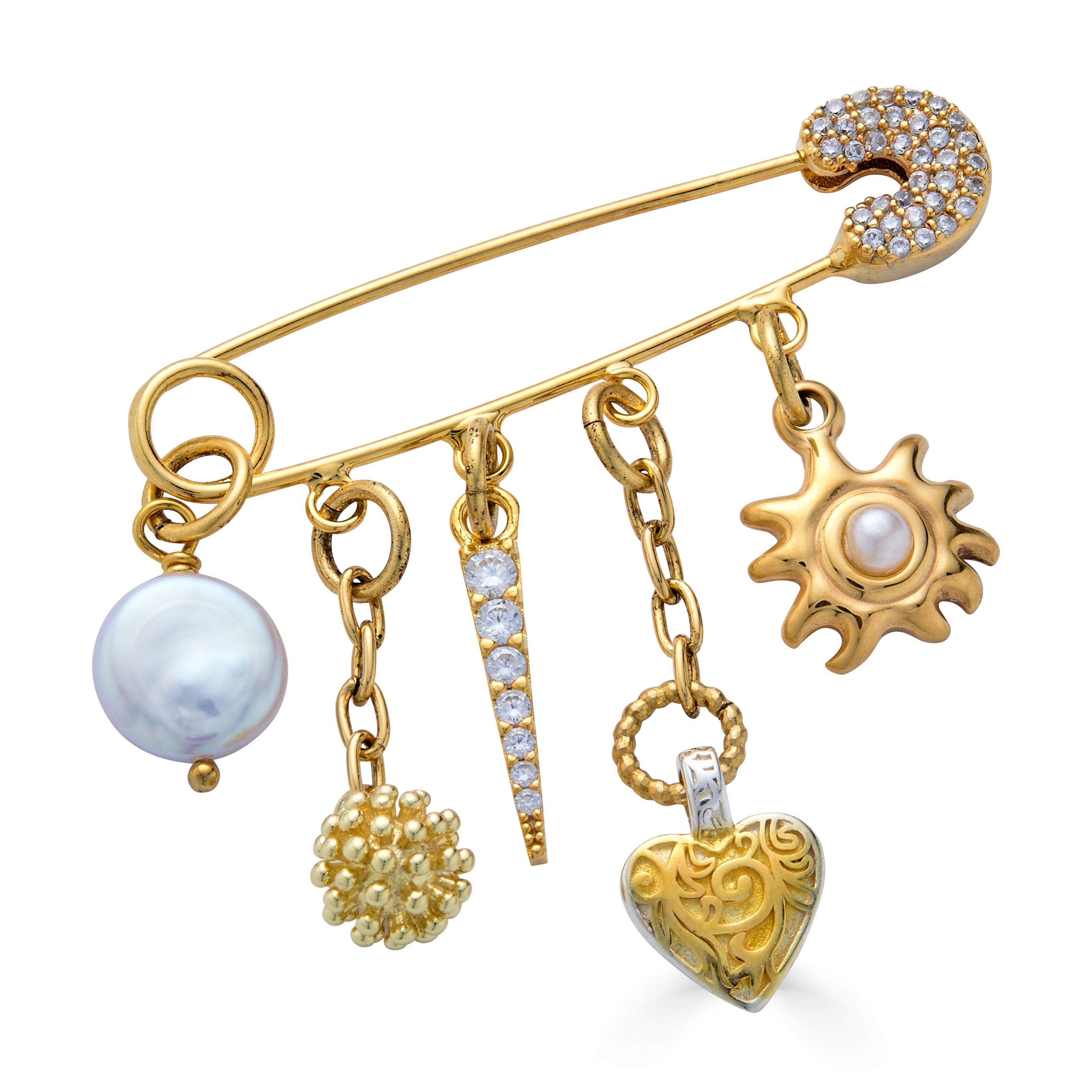 Women's Gold / White / Silver Celestial Brooch | Loni Paul Jewelry