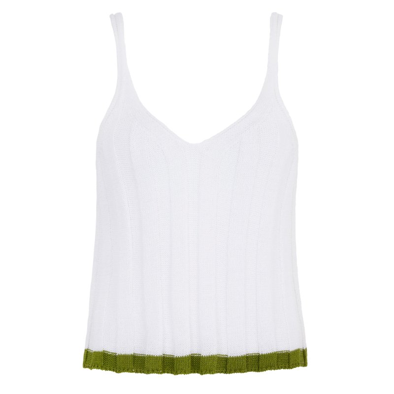 Cara & The Sky Women's Jodie Ribbed Knitted Cami Vest - White In White