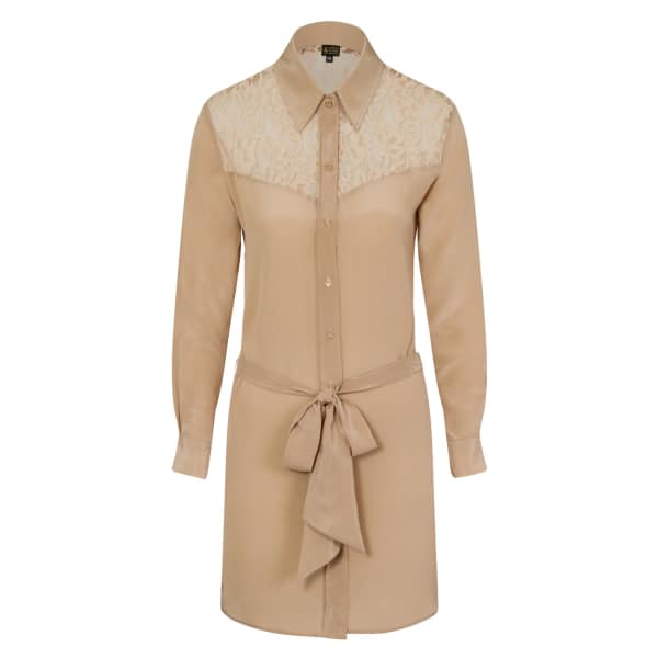 Sophie Cameron Davies Beige Classic Silk Dress