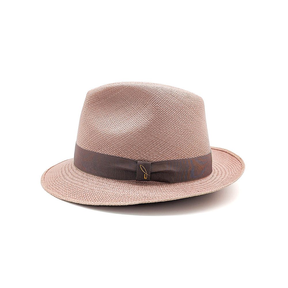 Doria 1905 Men's Pink / Purple Panama Hat With Small Brim
