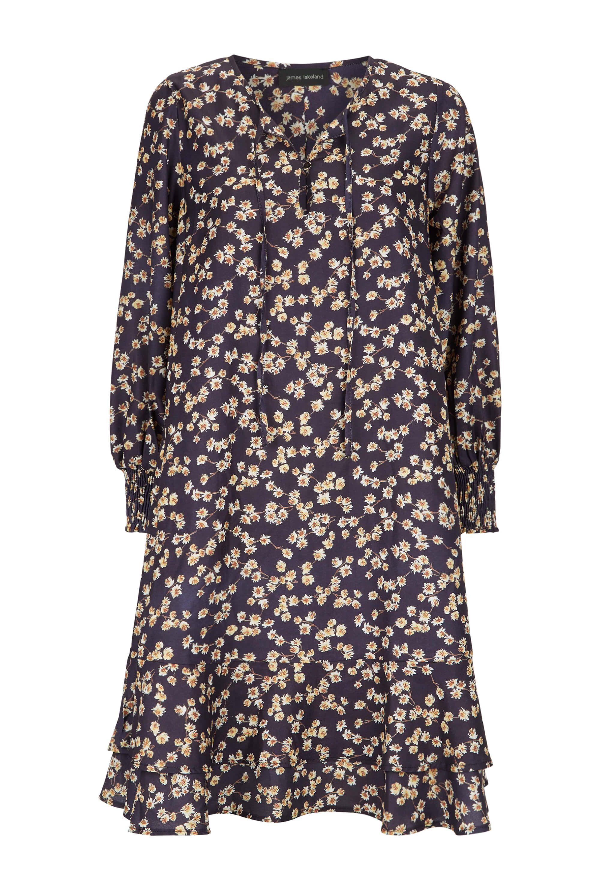 Women’s Daisy Print Dress - Blue Medium James Lakeland