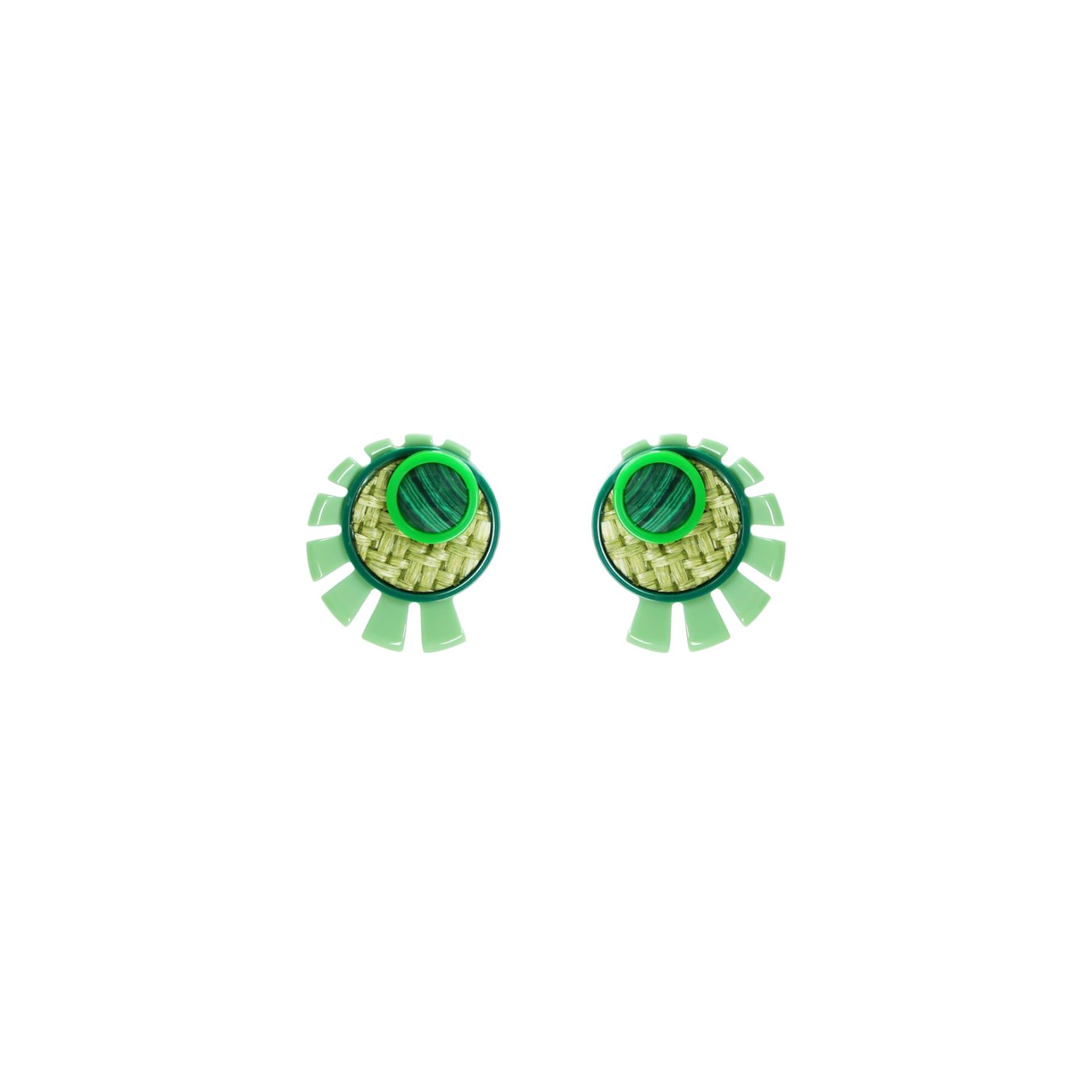 Gissa Bicalho Women's Acrylic Handmade Earring Sun Light Pale Green In Green