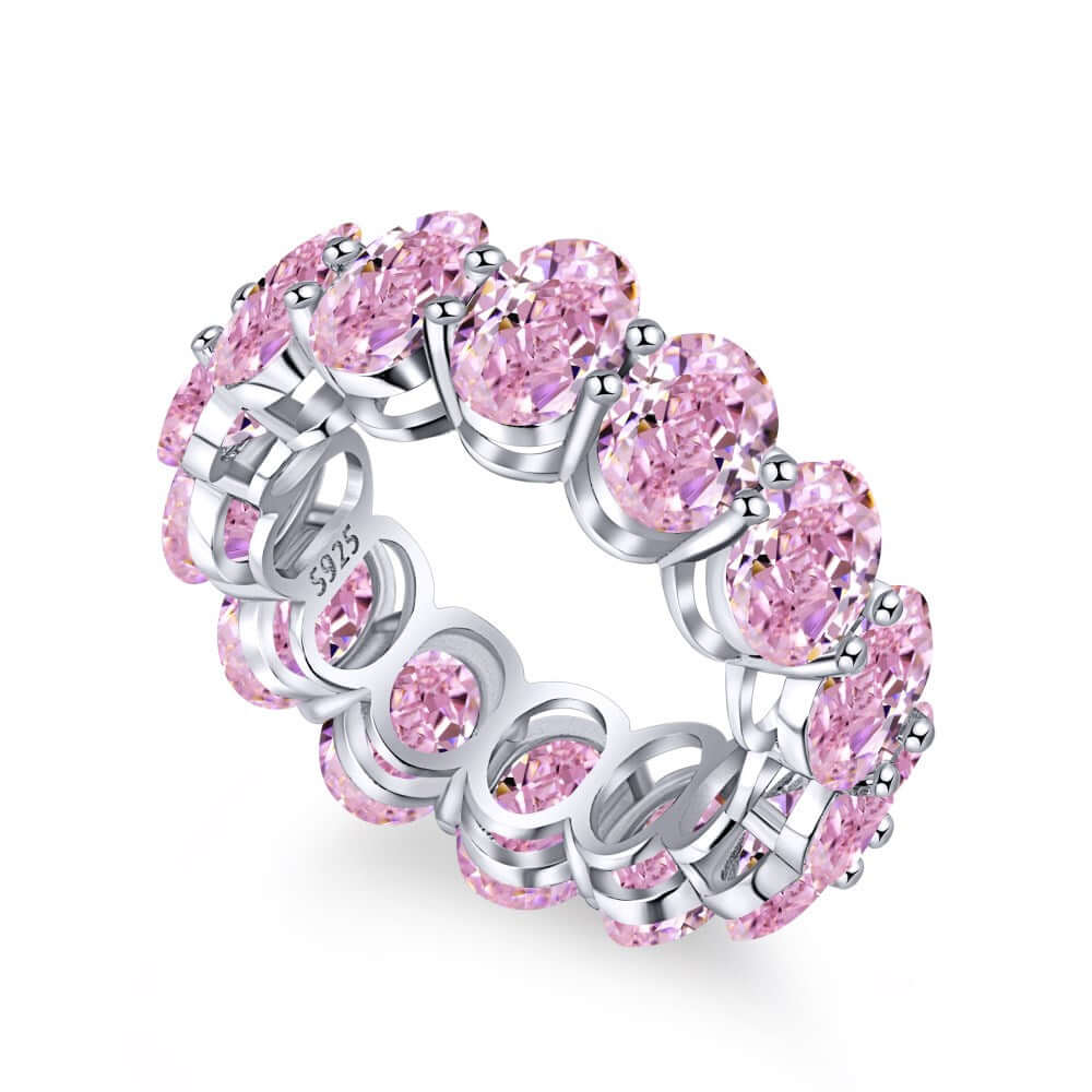 Viviana Halil Women's The Gio Ring – Sterling Silver Eternity Band For Modern Icons In Pink In Silver
