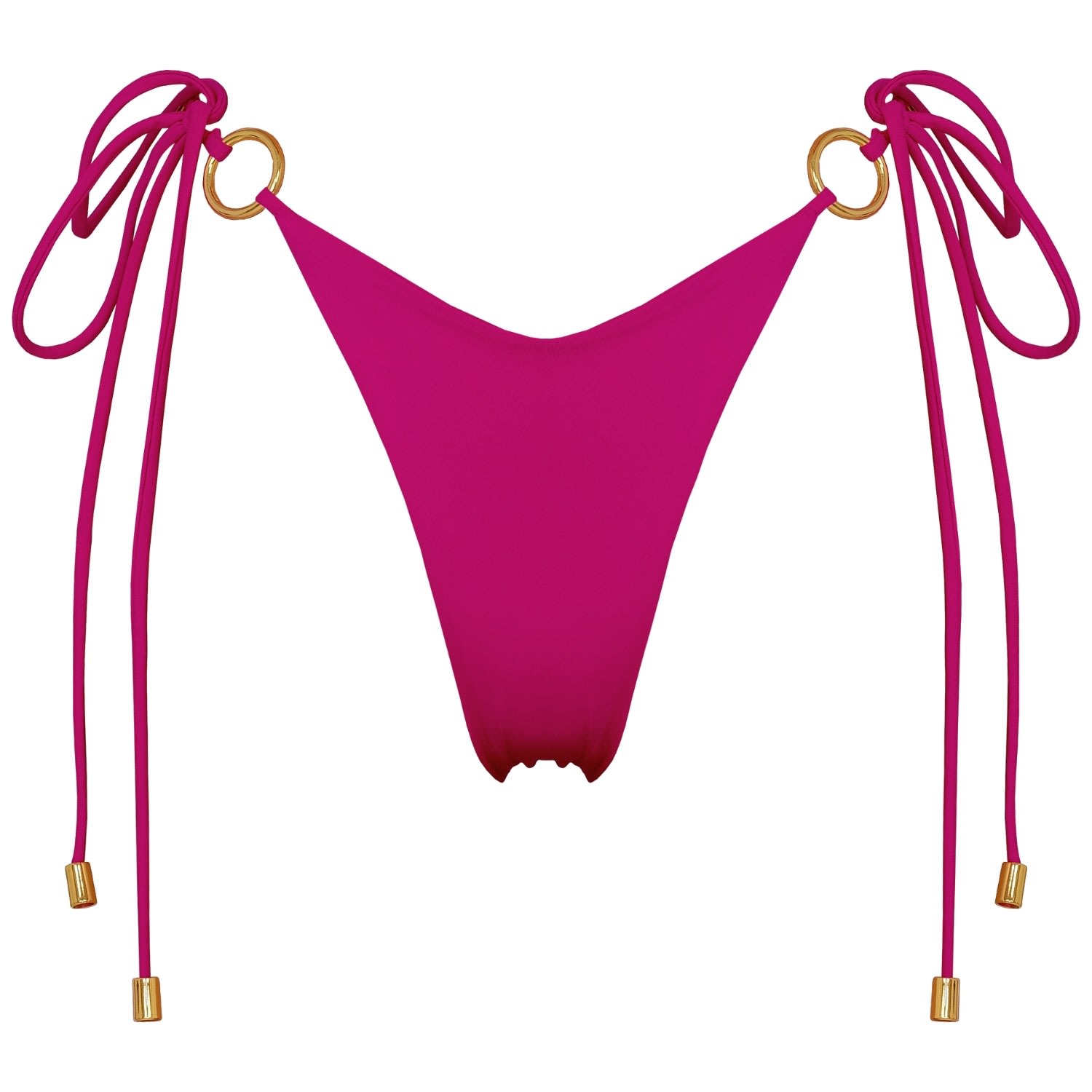 Antoninias Women's Pink / Purple Henoria Double Layered Seamless Bikini Bottom With Golden Ring Details In Pink