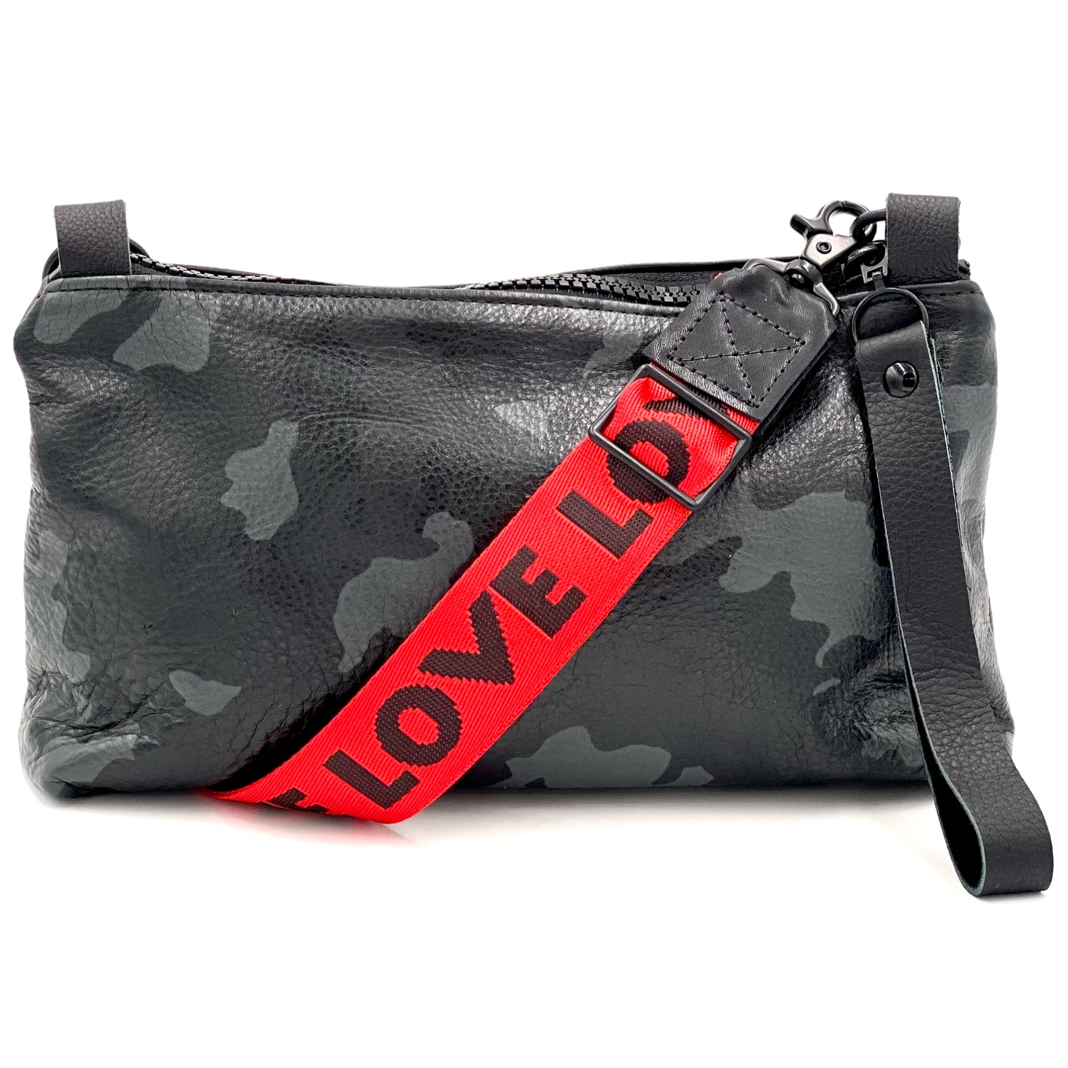 Nancy Crossbody Bag In Black Camo Lynn Tallerico Wolf & Badger