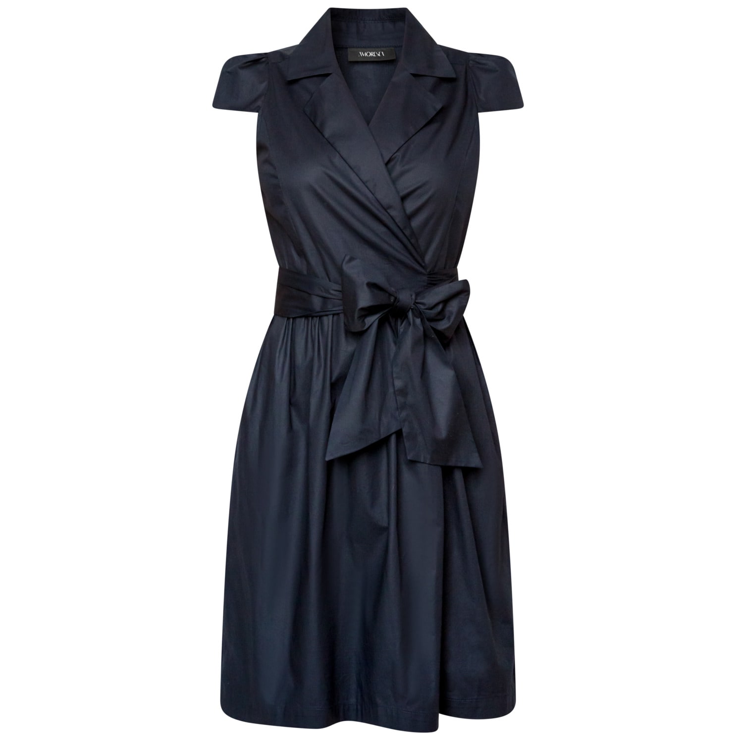 Amoresea Women's Inspiring Black Cotton Wrap Dress With Pockets In Black