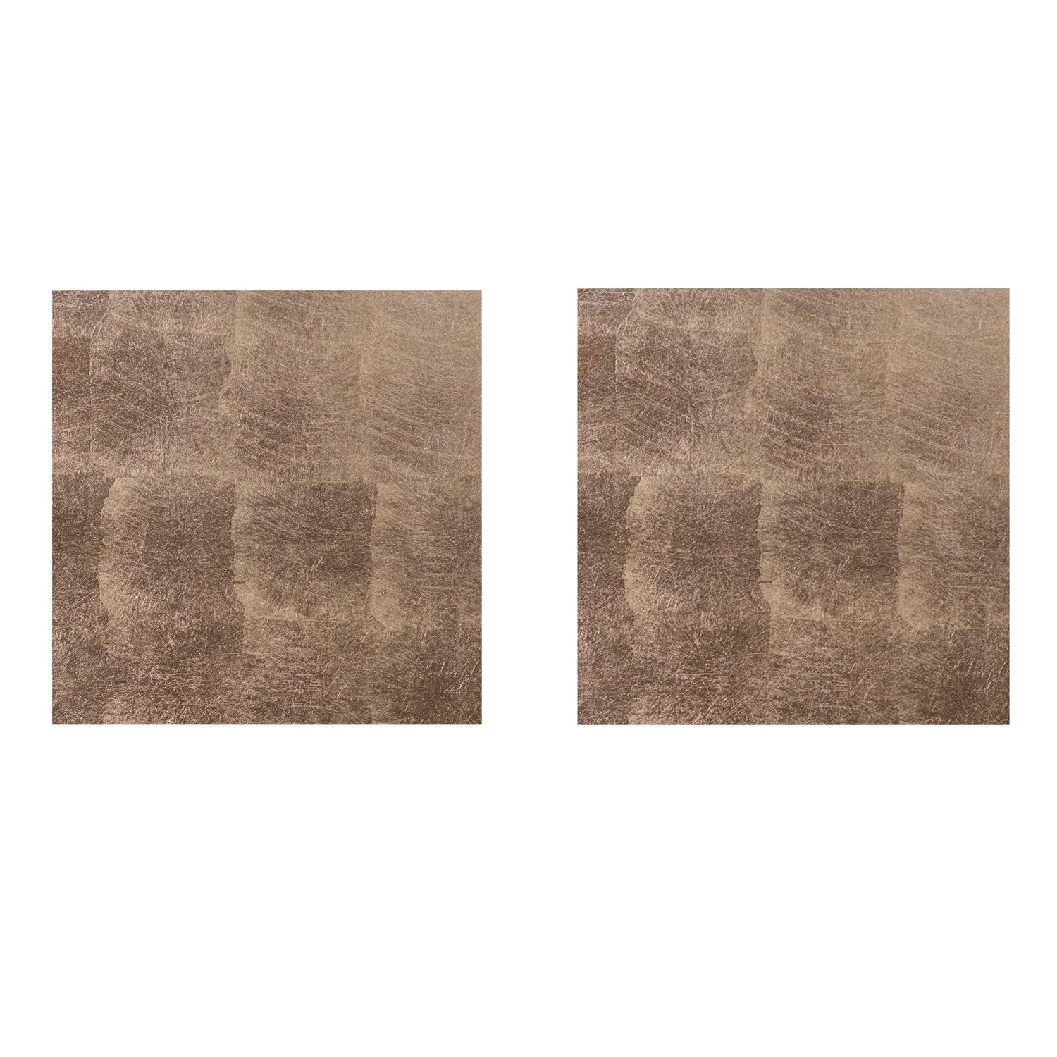 Posh Trading Company Brown Set Of Two Silver Leaf Coasters - Taupe In Brown