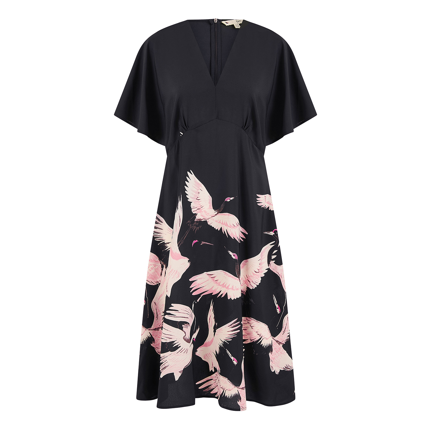 black crane dress Crossed - Midnight side seam pockets Tradi Dress in White