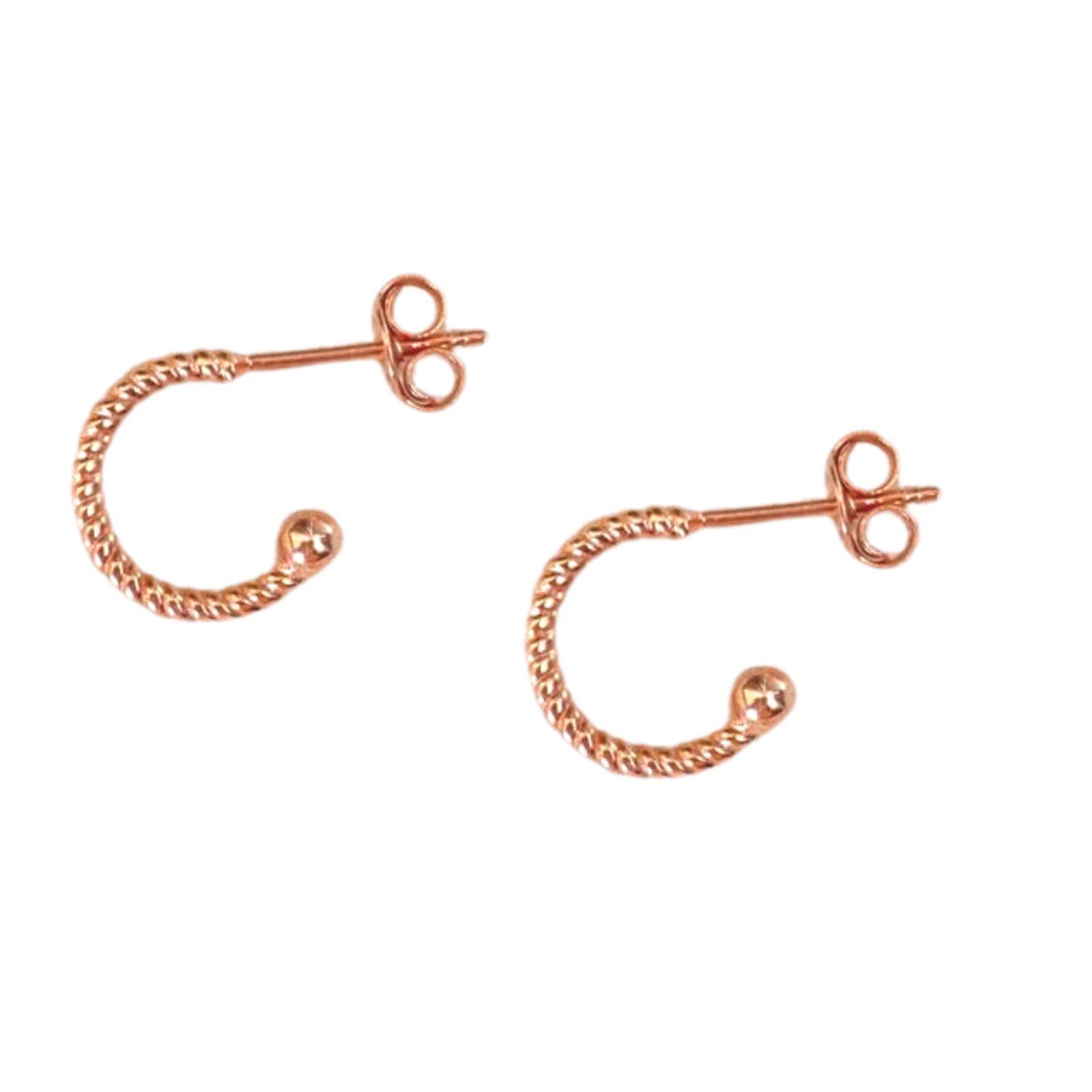 Spero London Women's Twisted Bead End Sterling Silver Earrings - Rose Gold