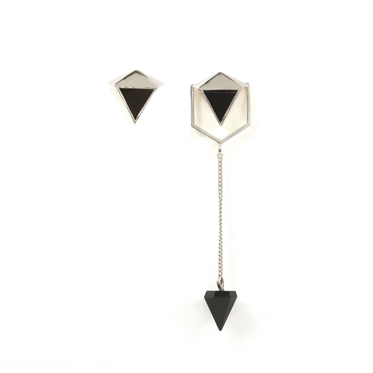 Women’s Icosa Asymmetric Earrings Silver Rachel Entwistle Jewellery