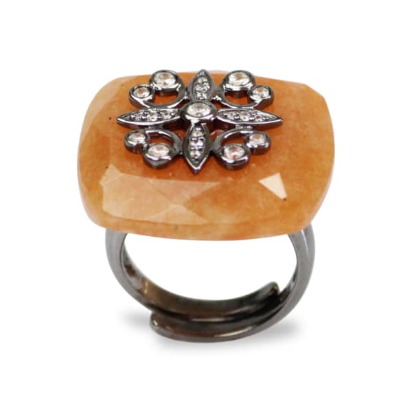 GUCCI STERLING SILVER AVENTURINE RING