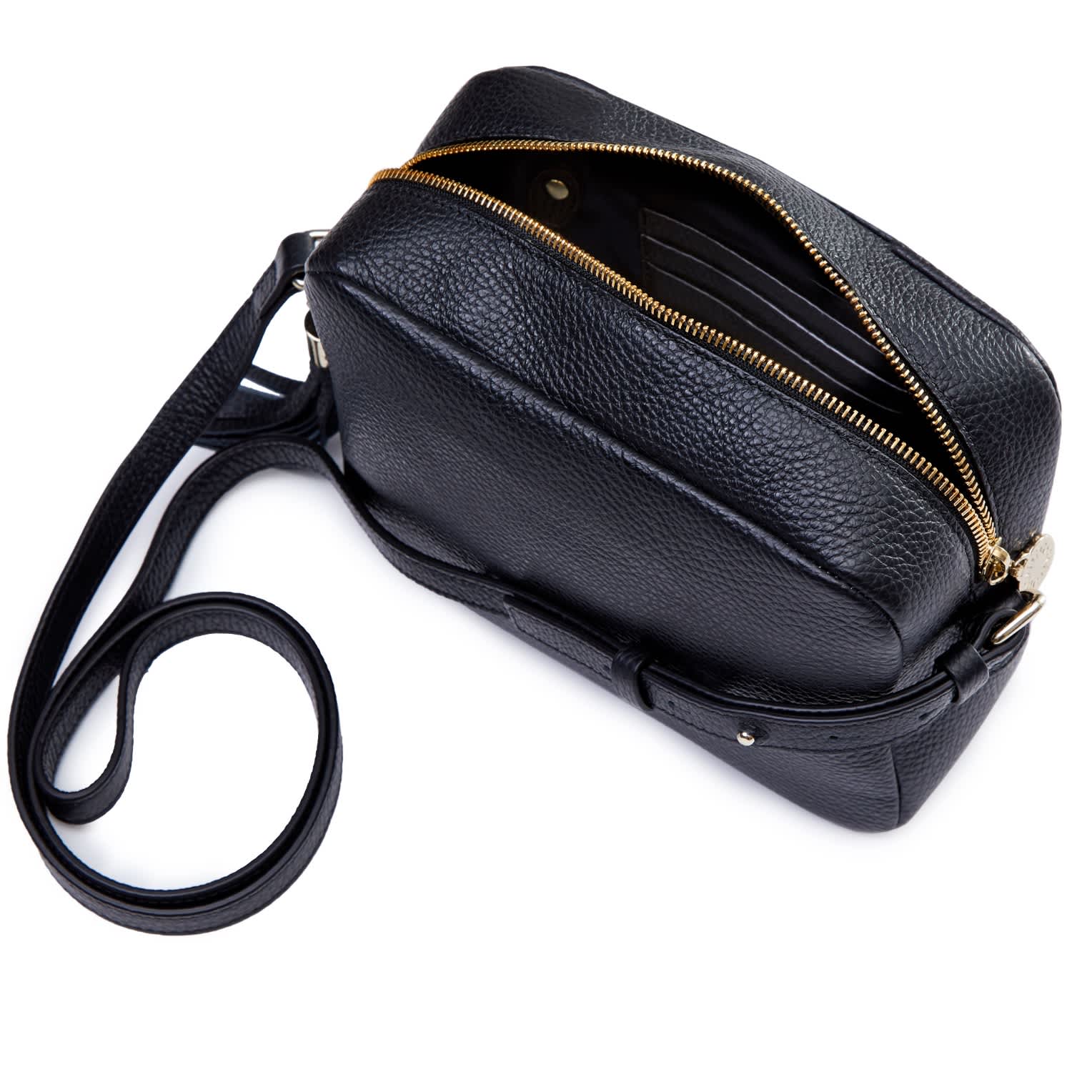 gigi black leather handbag