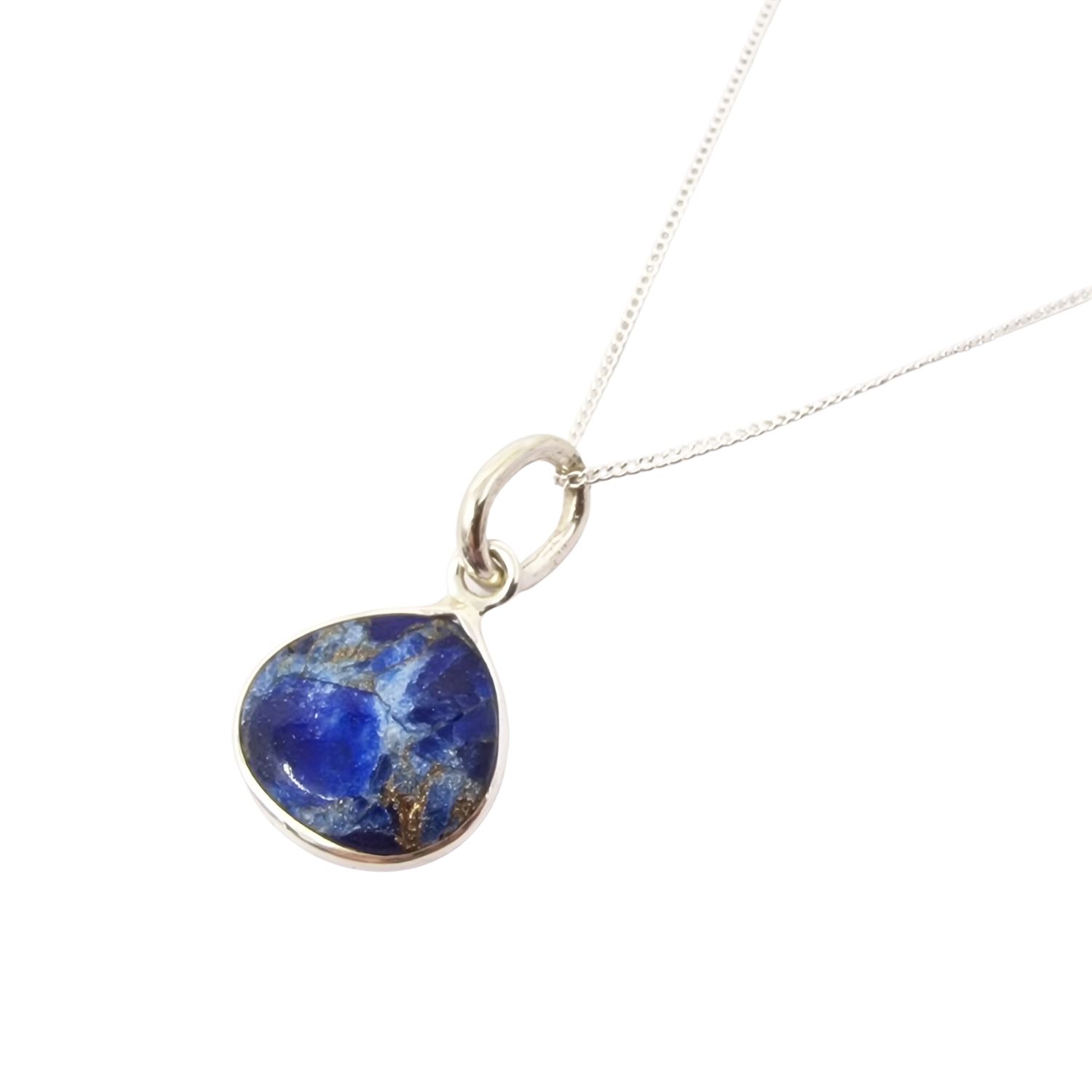 Women’s Silver / Blue Sapphire September Birthstone Sterling Silver Necklace Harfi