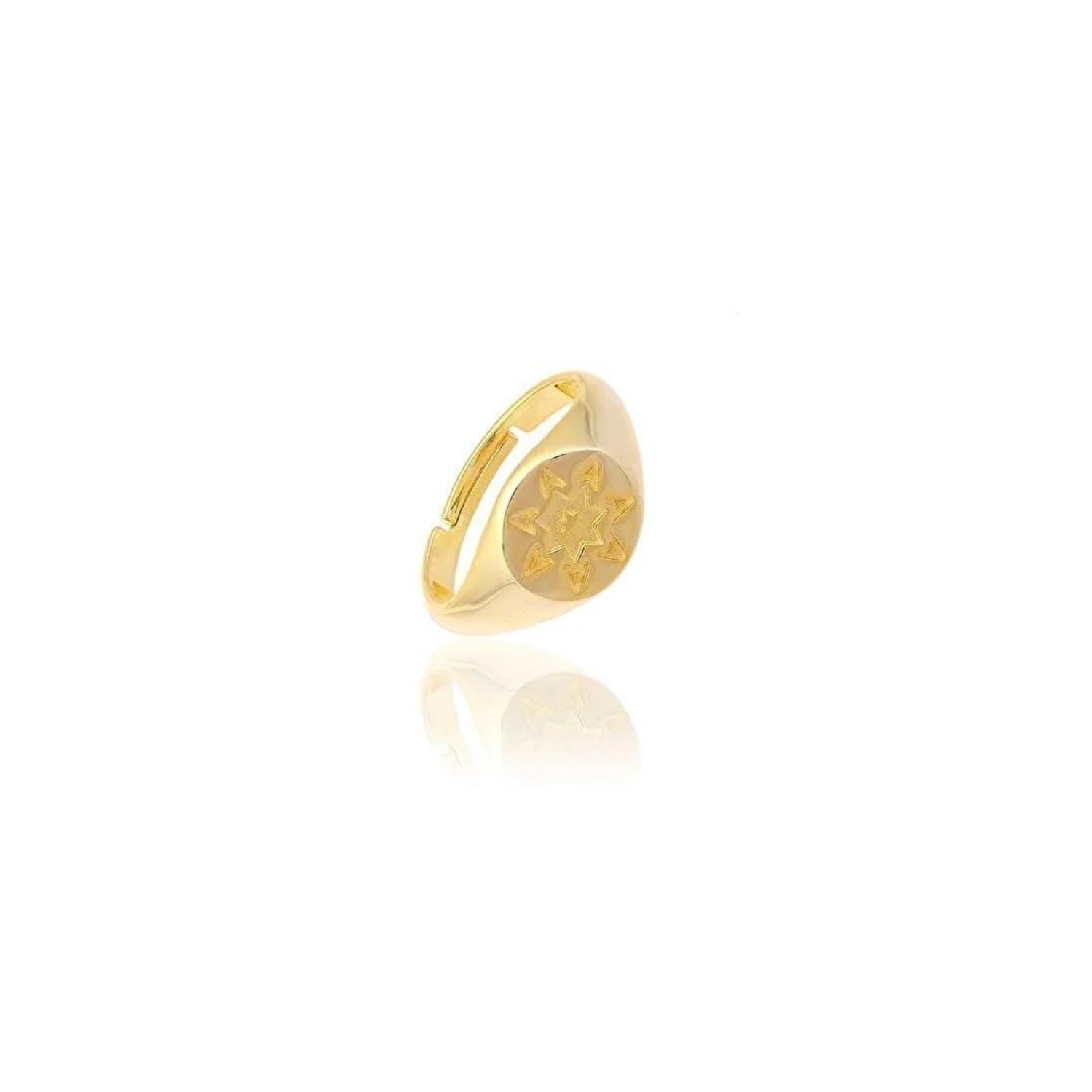 Spero London Women's Star Sun Stackable Sterling Silver Signet Ring - Gold In Gold