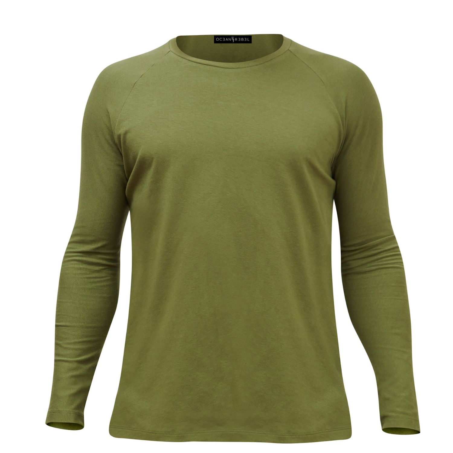 Men’s Drop Cut Hem Comfort T-Shirt - Military Green Extra Large Ocean Rebel