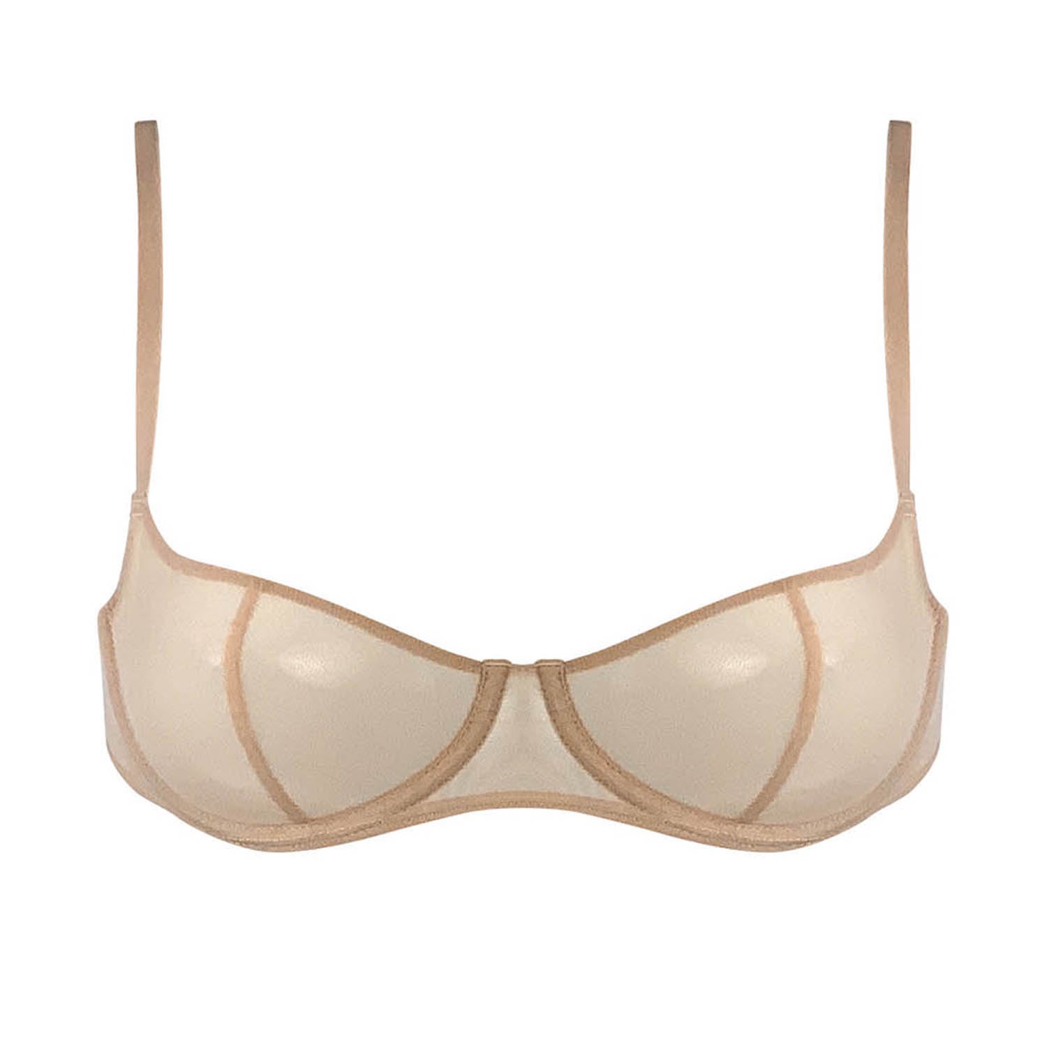 Nokaya Women's Neutrals I.d. Line Underwired Soft Balcony Bra - Soft Sand In Yellow