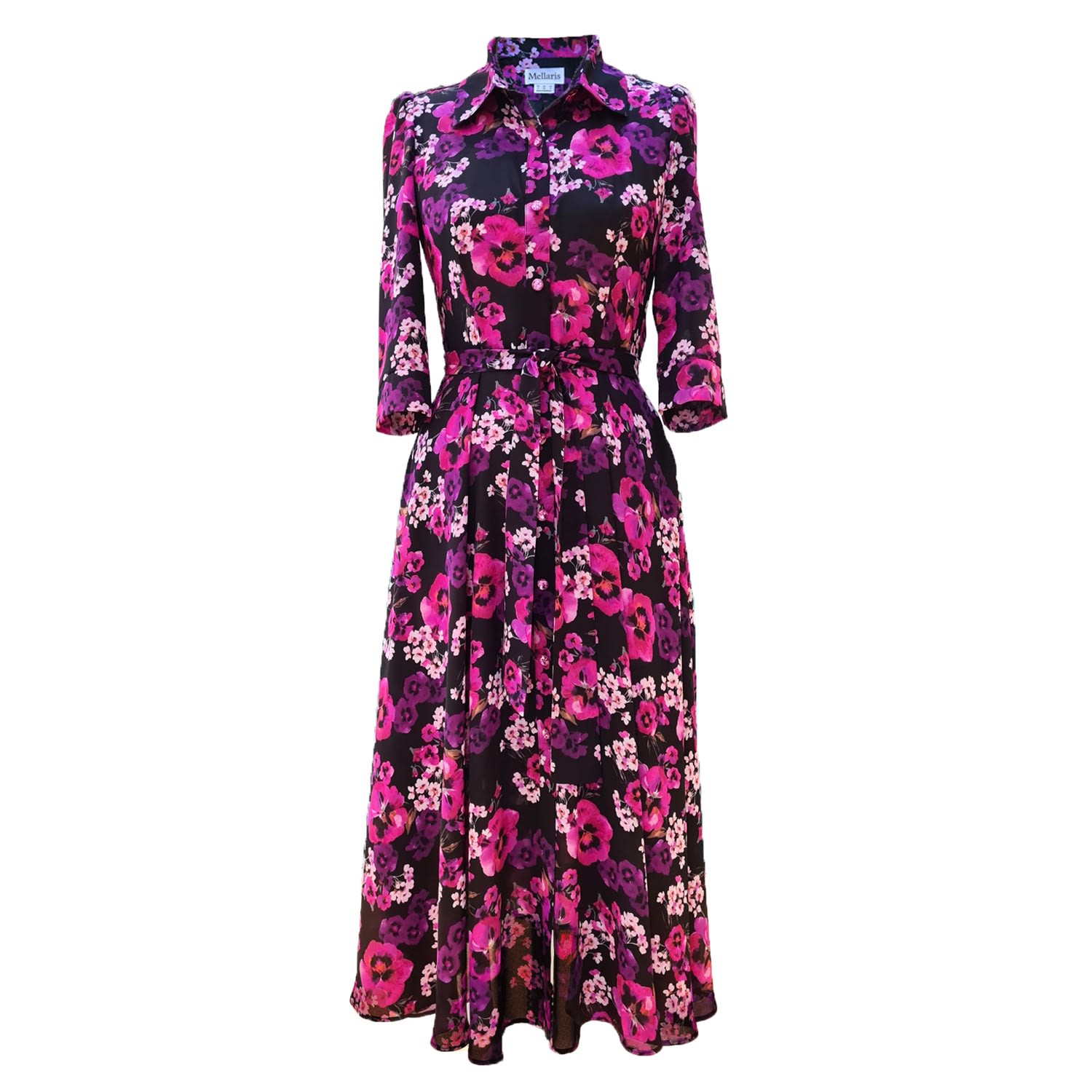 Women’s Pink / Purple / Black Marsden Black And Pink Dress Extra Small Mellaris