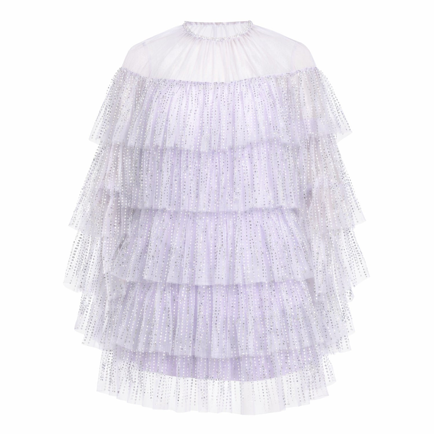 Mac Duggal Women's Purple Embellished High Neck Ruffle Mini Dress