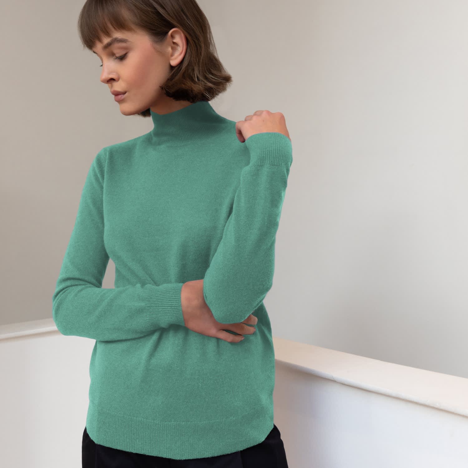 turquoise cashmere jumper