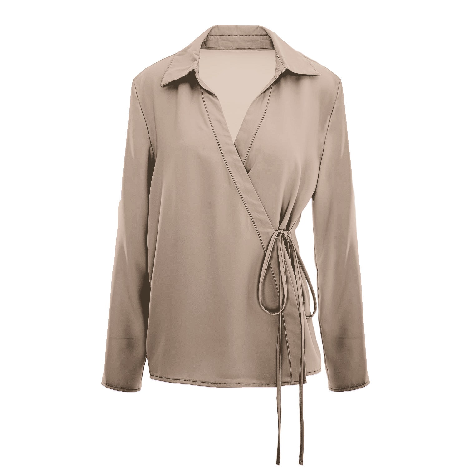 Bluzat Women's Grey Wrap Blouse