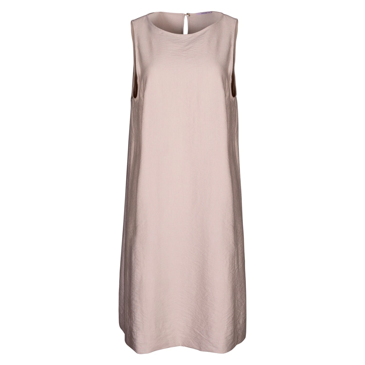 Women's Neutrals Echo - Beige Viscose Midi Dress With Pockets | Medium | Oh!Zuza Night&Day