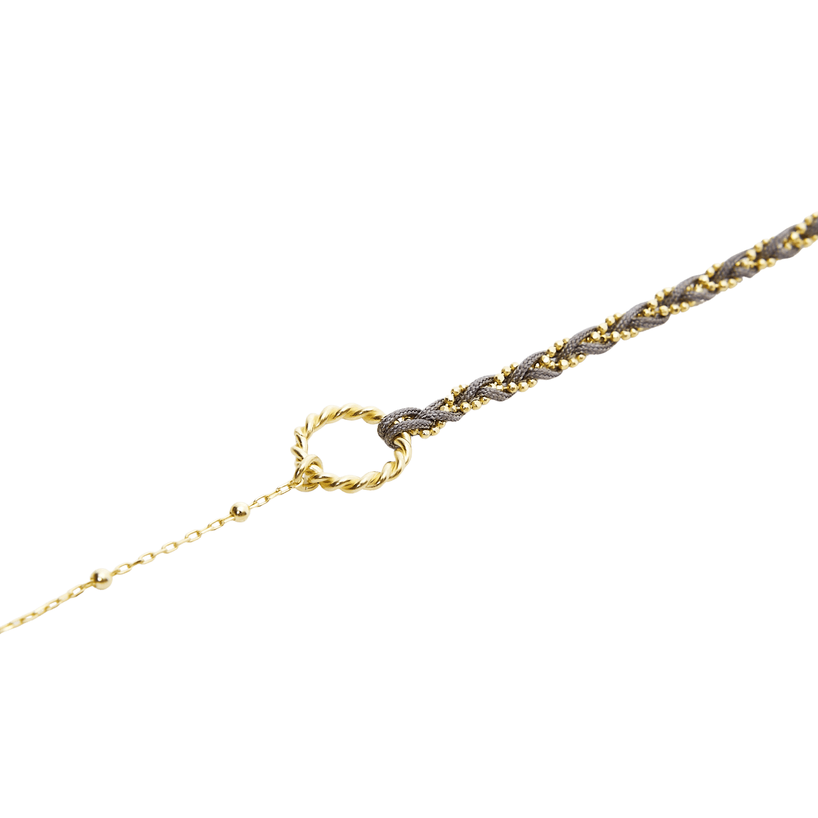 Women’s Handmade Rope Braided Sterling Silver Beaded Chain Friendship Bracelet - Grey Spero London