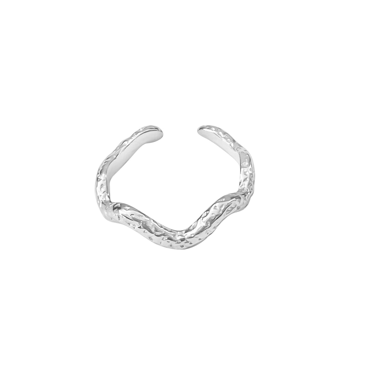 Glasstyk I/s Women's Silver Wave Ring Steel