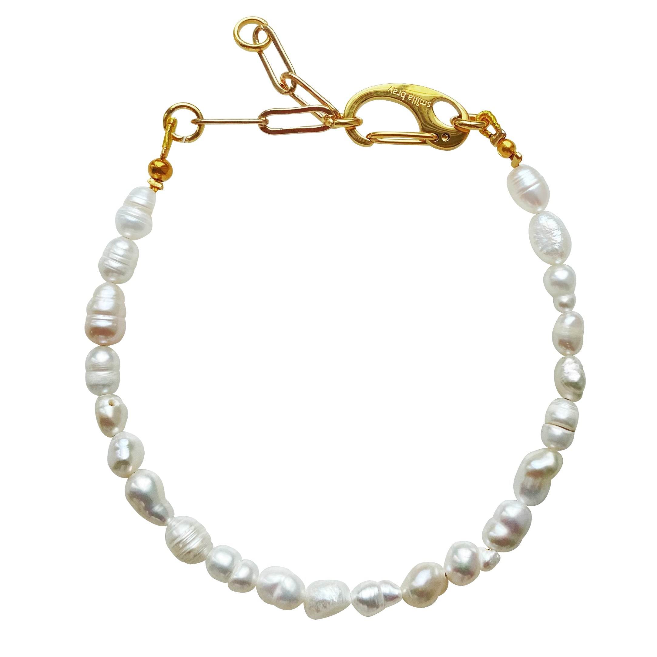 Smilla Brav Women's Gold / White Pearl Anklet Berlin In Multi