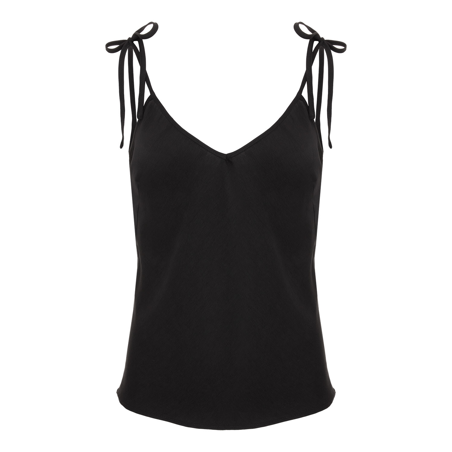 Women’s Black Viscose Thin Strap Tank Top Extra Large Concept a Trois