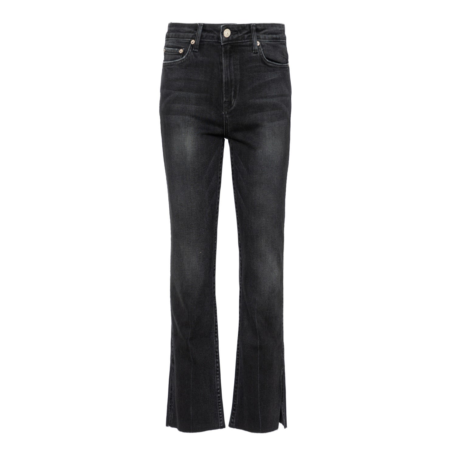 Noend Denim Black Farrah Kick Flare Jeans In Nashville In Black