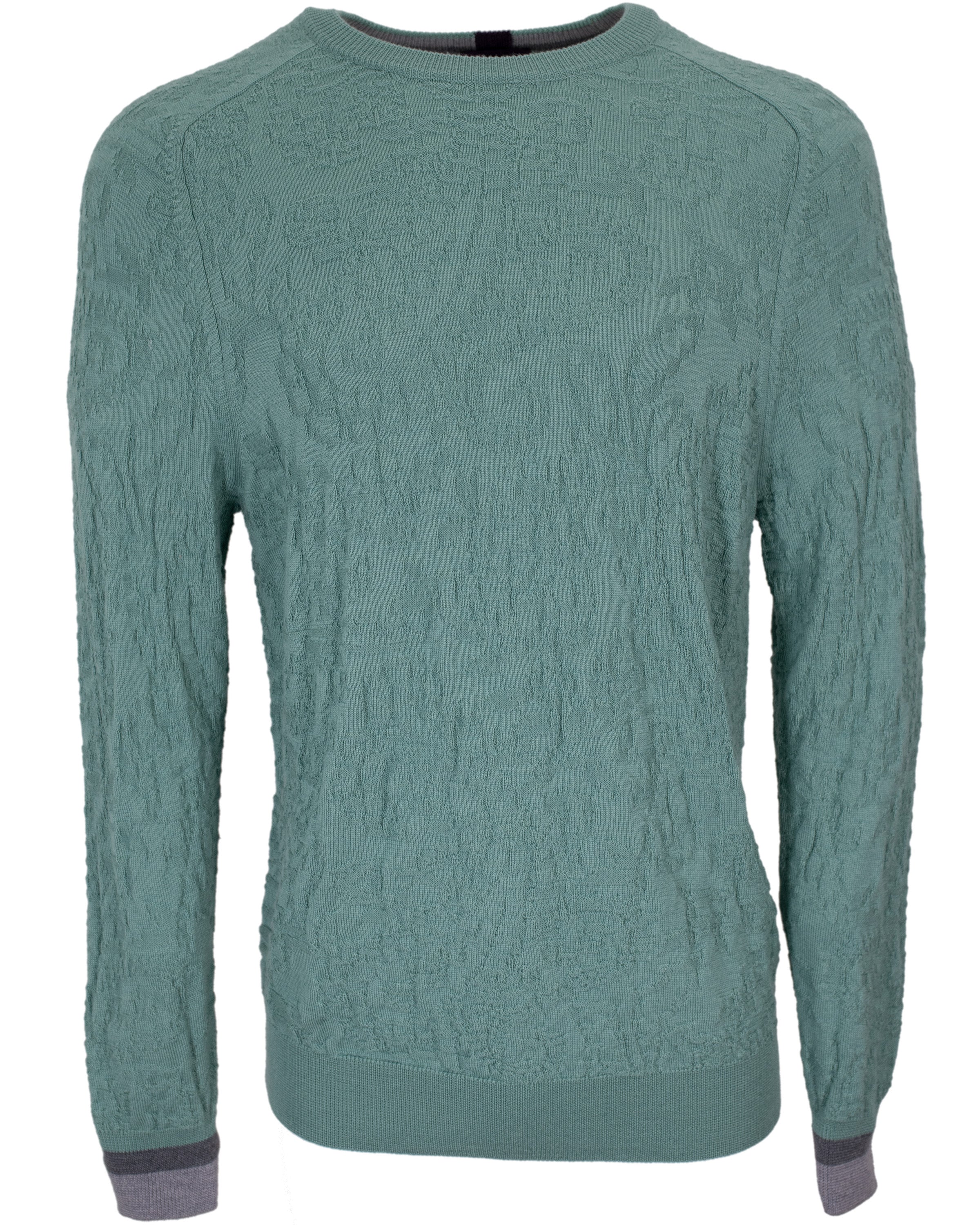 Lords Of Harlech Men's Green / Grey Colin Jacquard Merino Paisley Sweater In Mint In Green/grey