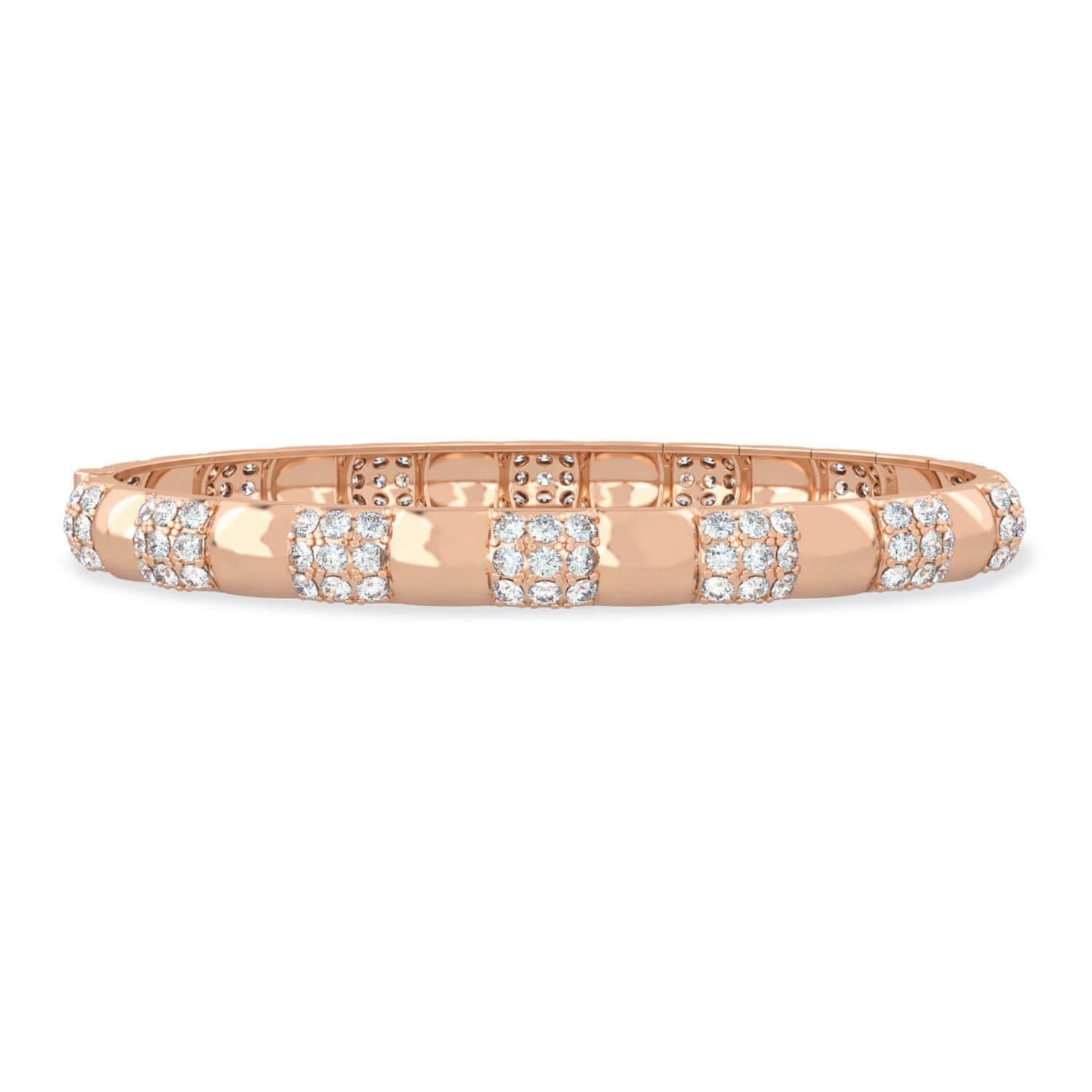 Women’s Bangle Hermes Bold Eighteen K Gold And Diamonds- Rose Gold Aquae Jewels