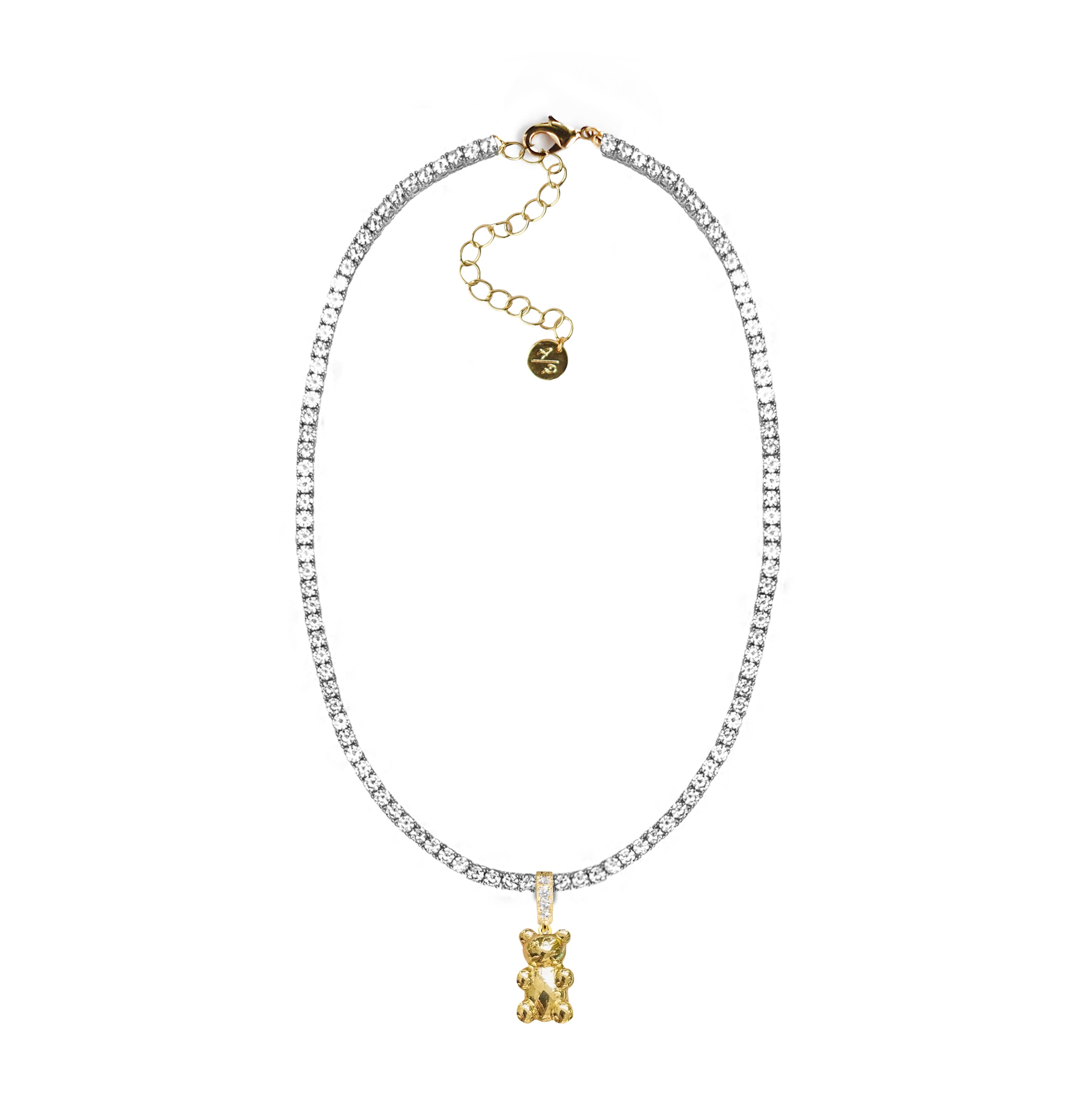 Adriana Pappas Designs Women's Cz Gold Gummy Tennis Choker In Yellow