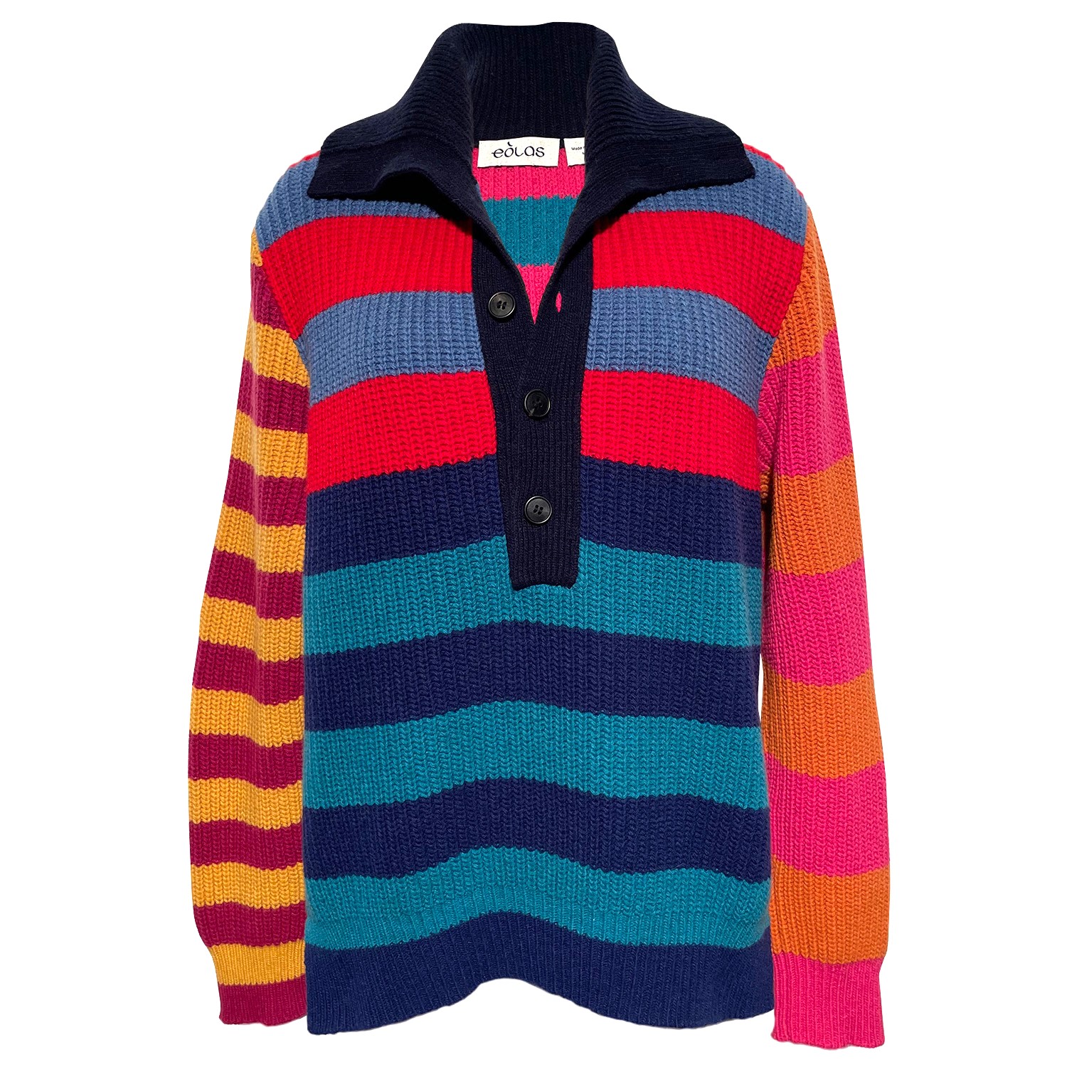 Women’s Parker Multi Button Front Sweater In Recycled Cashmere & Recycled Wool Small Eolas