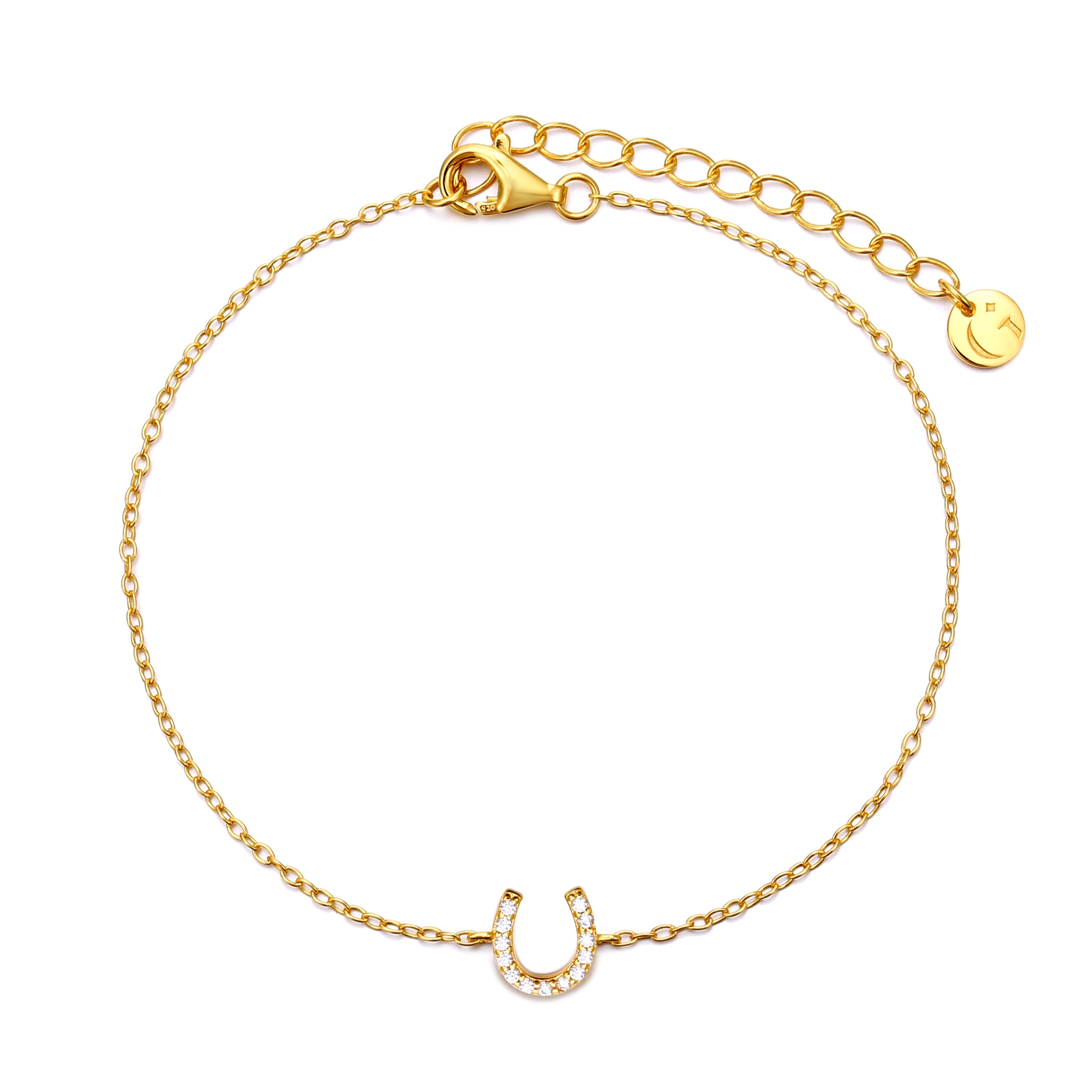 Gold Trip Women's Gold / White Horseshoe Bracelet In Gold In Multi