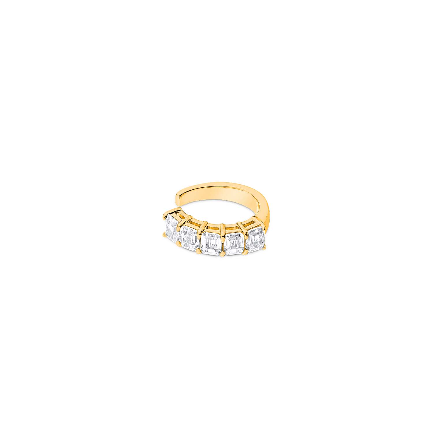 Sally Skoufis Women's Gold / White Hybrid Ear Cuff With Man Made White Cz Diamond Stimulant In Sterling Silver & 1 In Multi