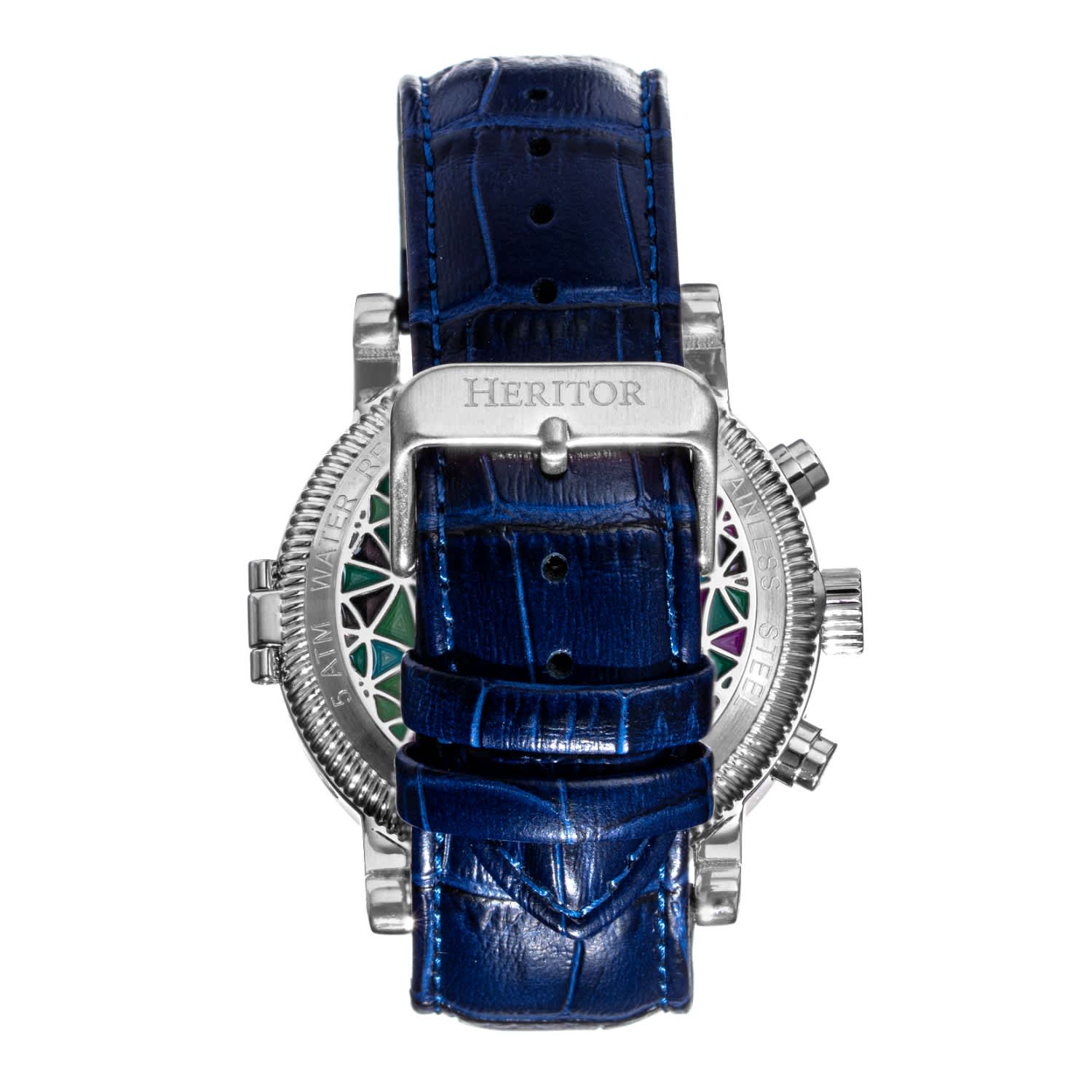 Heritor Automatic Winston Men's Watch Black Band Silver Case