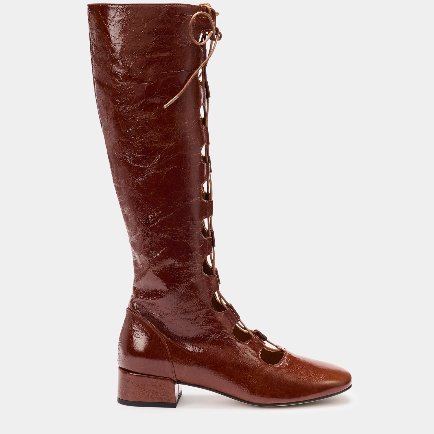 Naguisa Women's  Boots - Lucy Brown Gloss In Brown